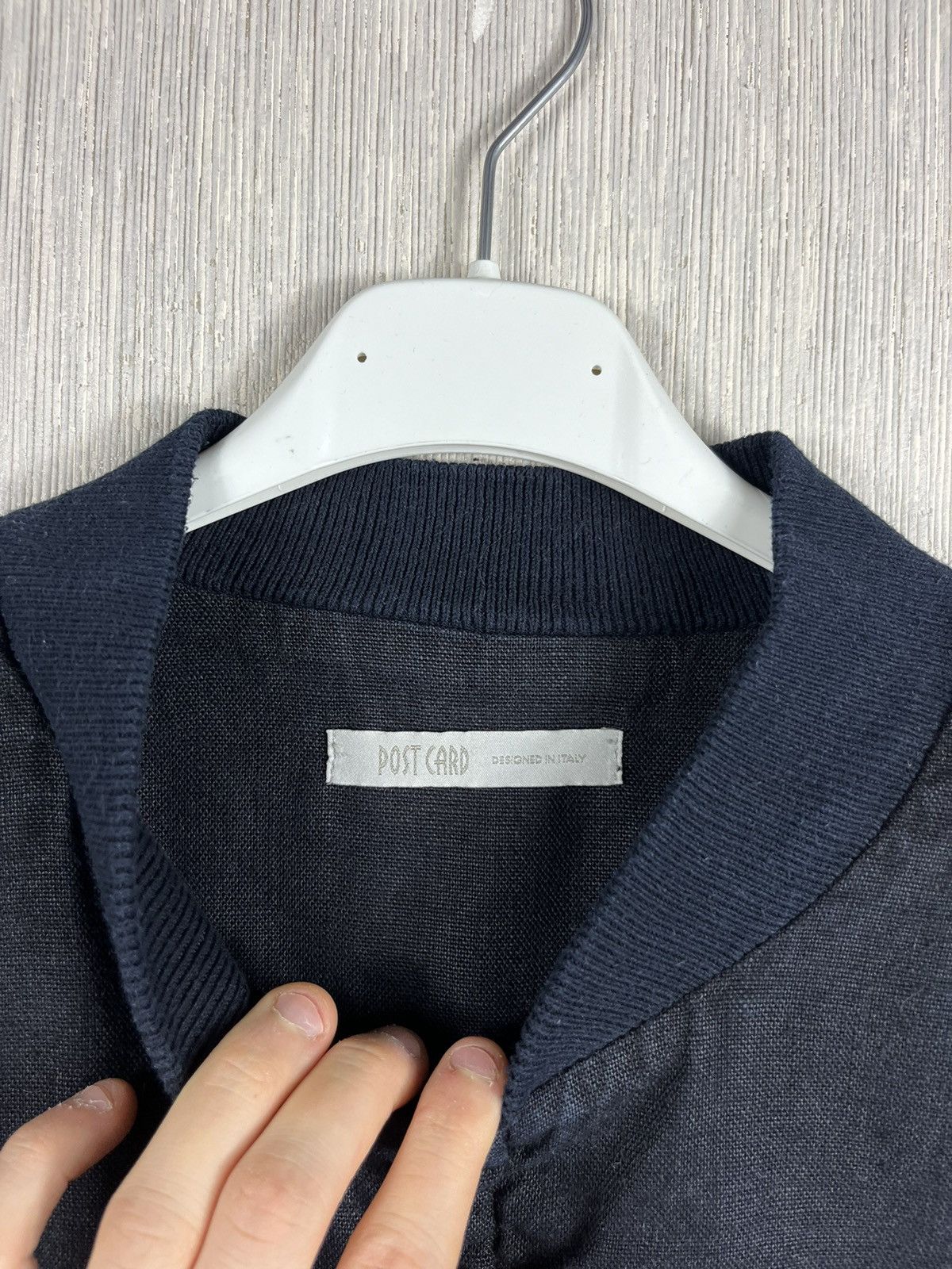 Other Post Card linen cropped navy bomber jacket boxy riri luxury Size XL / US 12-14 / IT 48-50 - 10 Thumbnail