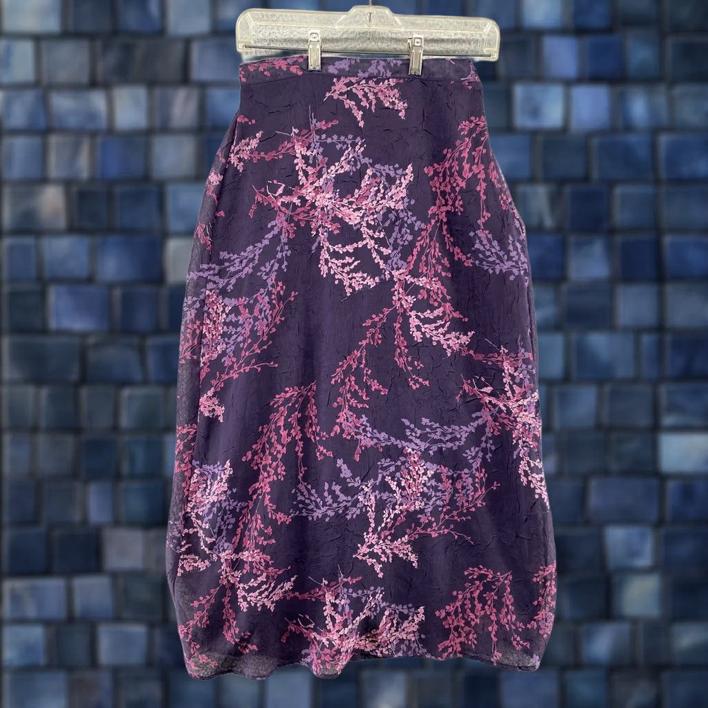 Vintage VINTAGE Dress Barn Pull On A Line Long Lined Floral Skirt Size 6 USA Made Size 28" / US 6 / IT 42 - 1 Thumbnail