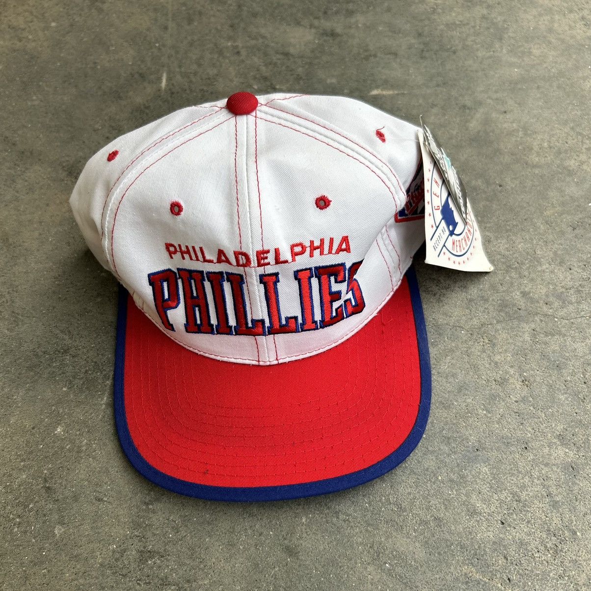 image of Mlb x Starter Vintage 90's Starter Philadelphia Phillies Snap Back Hat in White, Men's