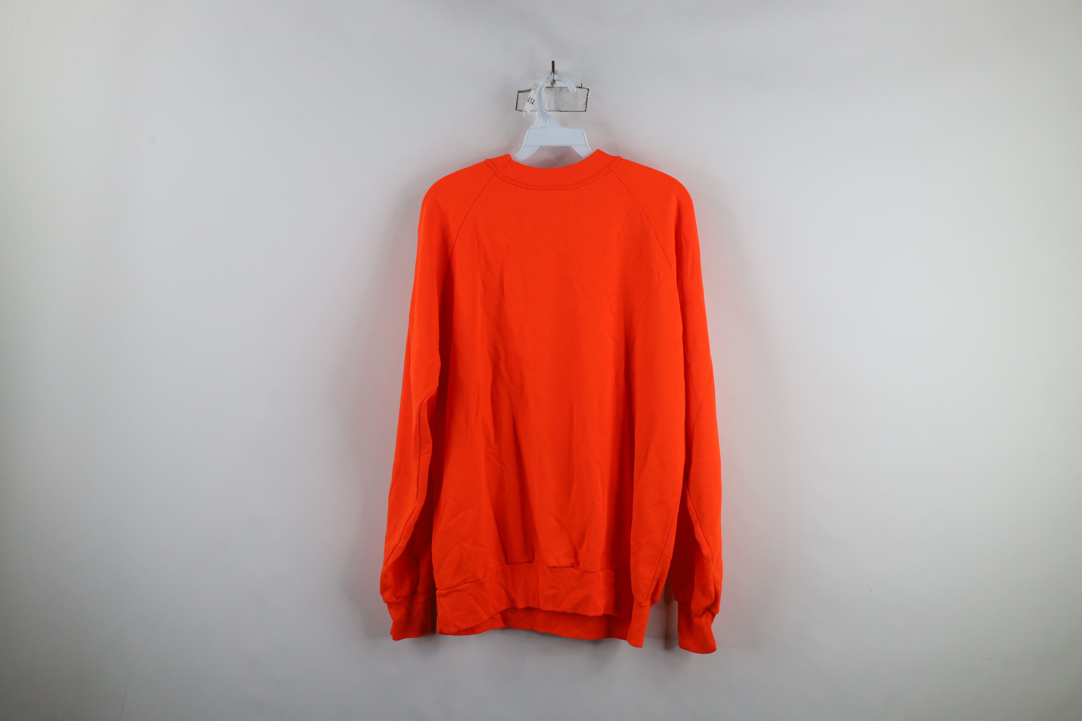 Vintage Vintage 80s 90s Streetwear Blank Sweatshirt Blaze Orange Size US XL / EU 56 / 4 - 10 Thumbnail