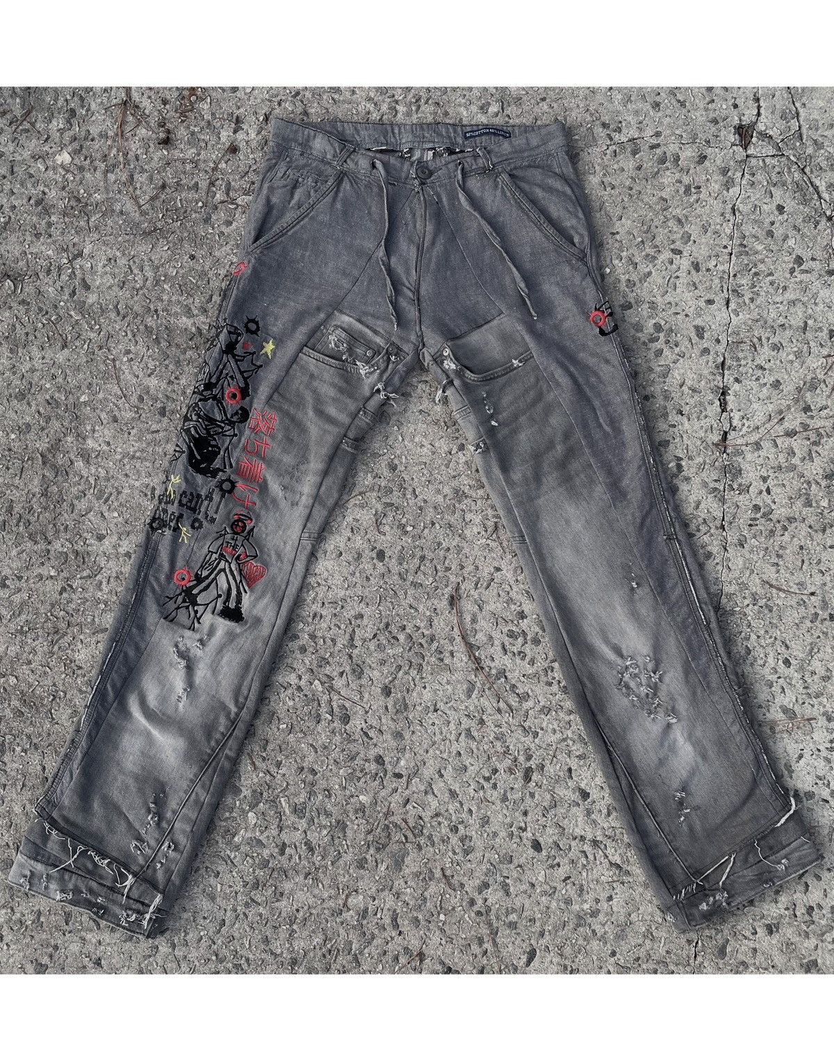 Designer Calm Down Reconstructed Chinos Size US 32 / EU 48 - 2 Thumbnail