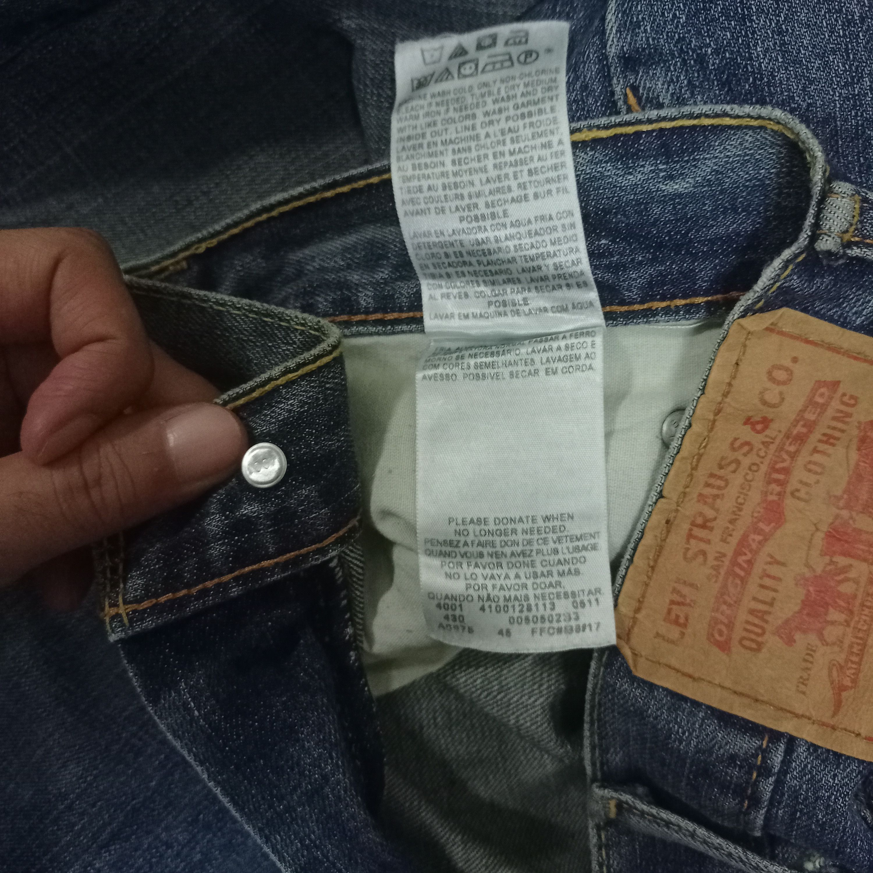 Levi's × Levi's Vintage Clothing Vintage 90s Levis 505 Baggy Blue Wash Wide Jeans Size US 41 - 9 Thumbnail