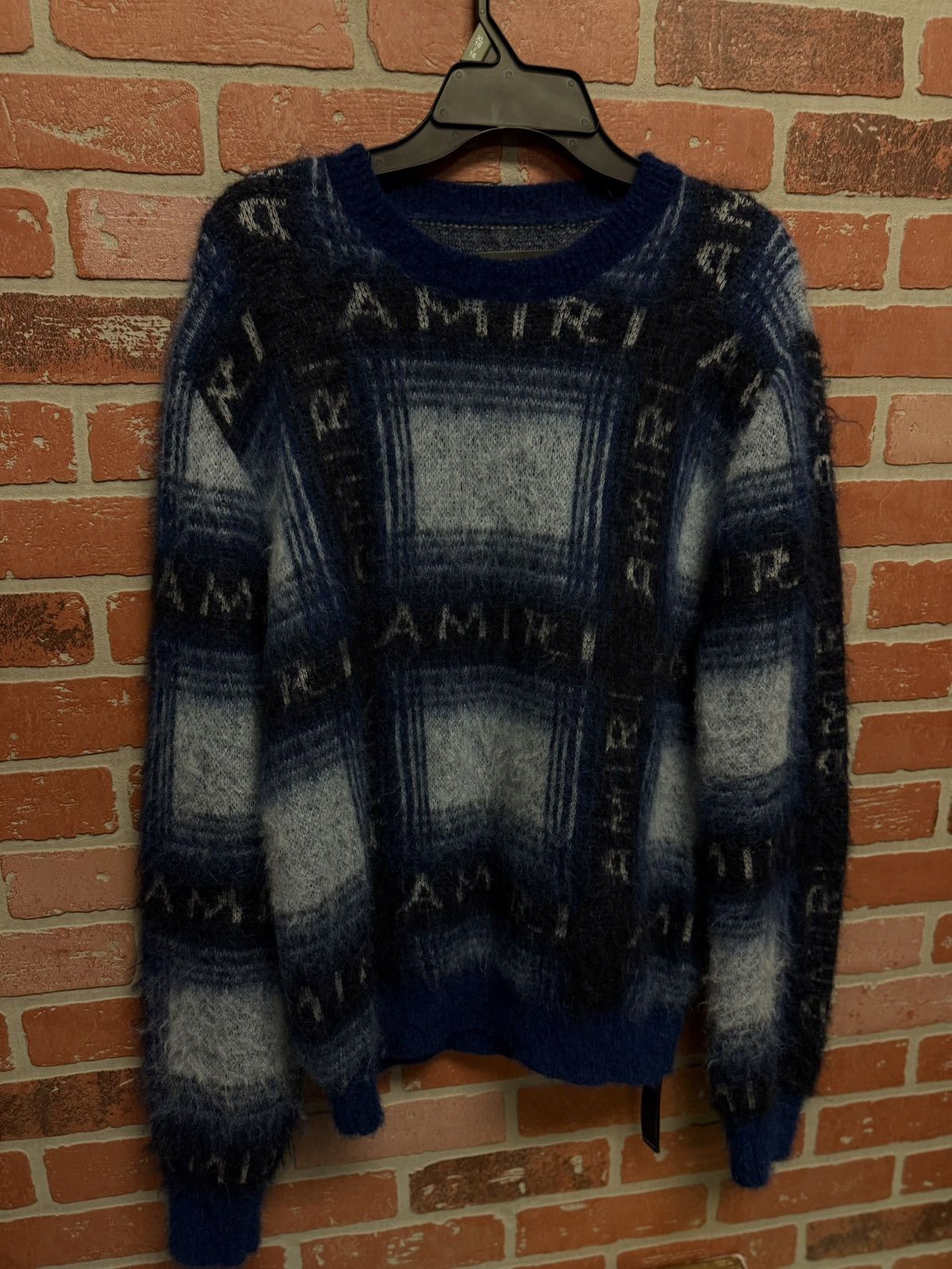 Amiri Amiri BRUSHED MOHAIR PLAID CREW Size M Clean 🧼 Size US M / EU 48-50 / 2 - 4 Thumbnail