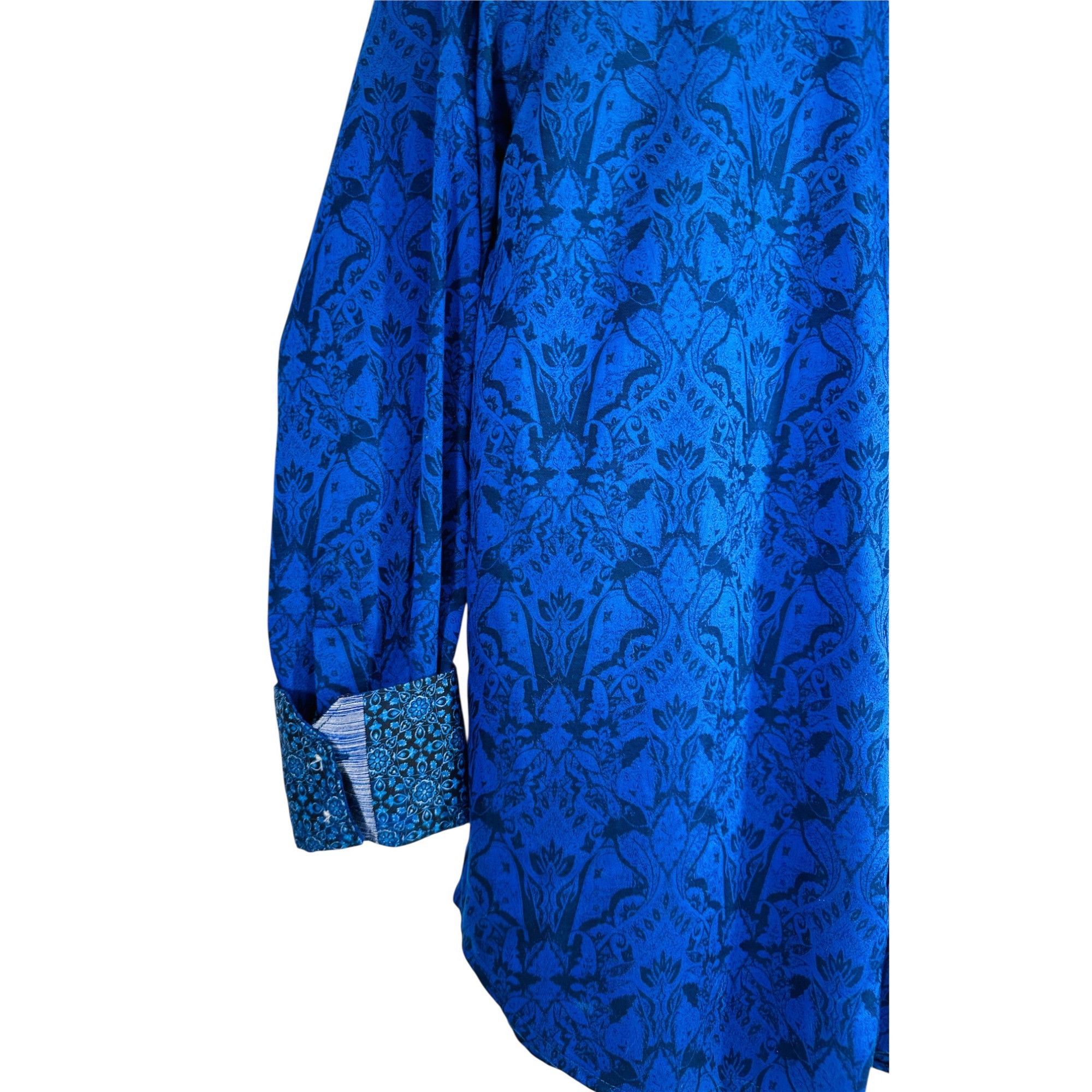 Robert Graham Robert Graham Highland Stretch Mens Jacquard Bright Blue Lon Size US L / EU 52-54 / 3 - 7 Thumbnail