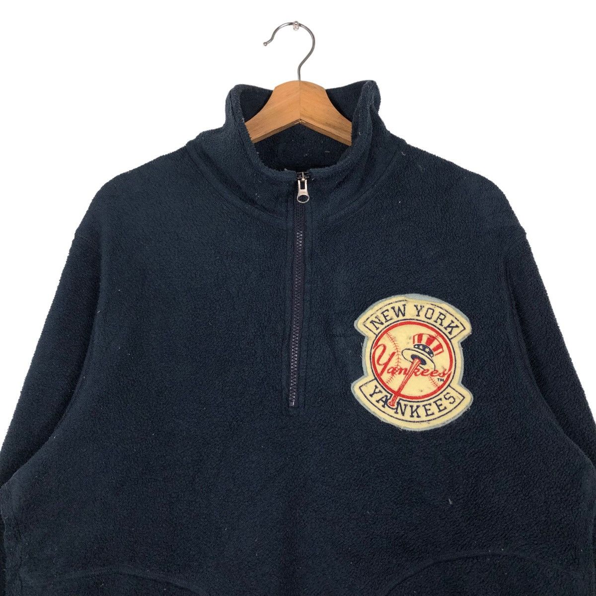 Japanese Brand 🔥Vintage Fleece Jacket New York Yankees Big Logo Size US XL / EU 56 / 4 - 3 Thumbnail