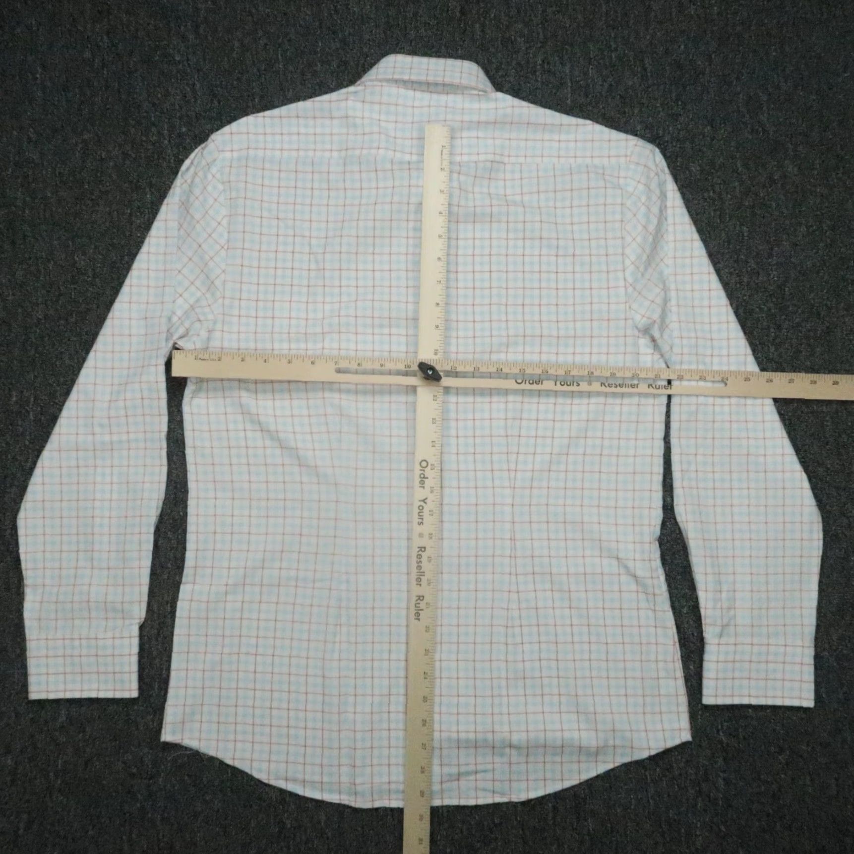 Vintage &Collar Shirt Men XL White Plaid Button-Up Long Sleeve Slim NWT Casual Business Travel Party/Cocktail Mens Size US XL / EU 56 / 4 - 7 Thumbnail