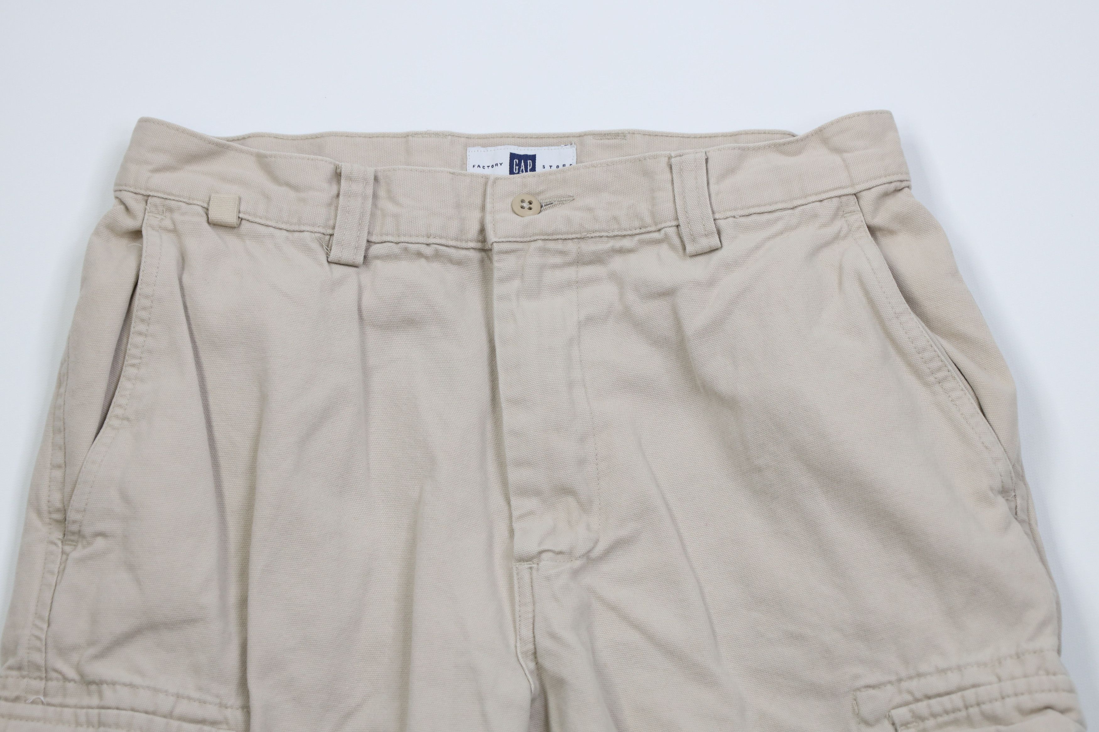 Gap Vintage Y2K 2001 Gap Canvas Wide Leg Cargo Pants Stone Size US 30 / EU 46 - 2 Thumbnail