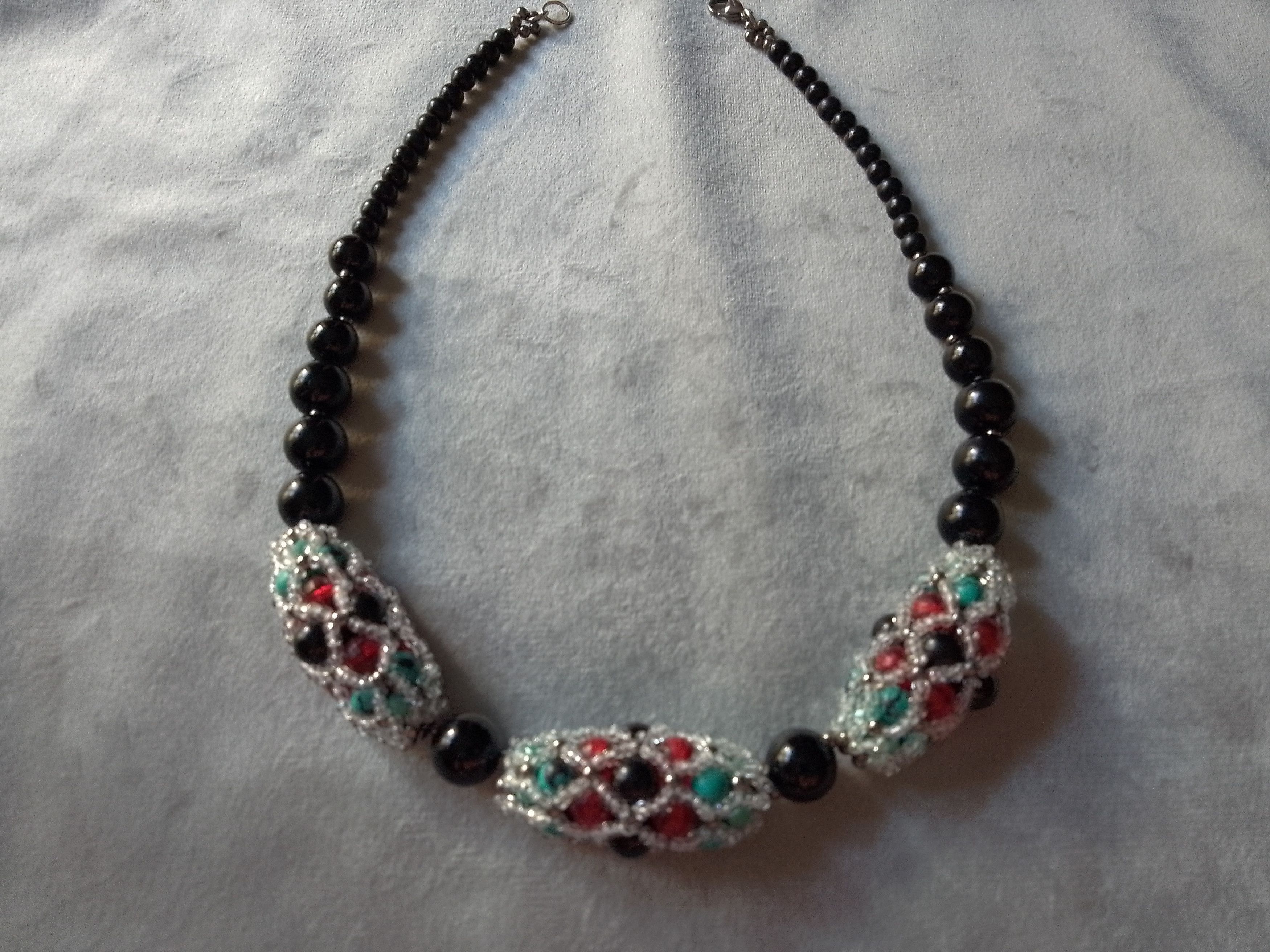 Handmade Necklace Vintage Black Pearls Tubular Classic Elegant Size ONE SIZE - 1 Thumbnail