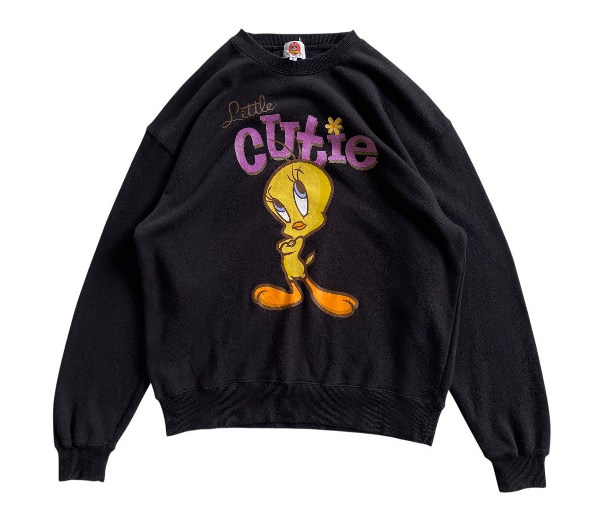 Vintage 90s Looney Tunes Tweety Crewneck Sweatshirt Size L / US 10 / IT 46 - 2 Thumbnail