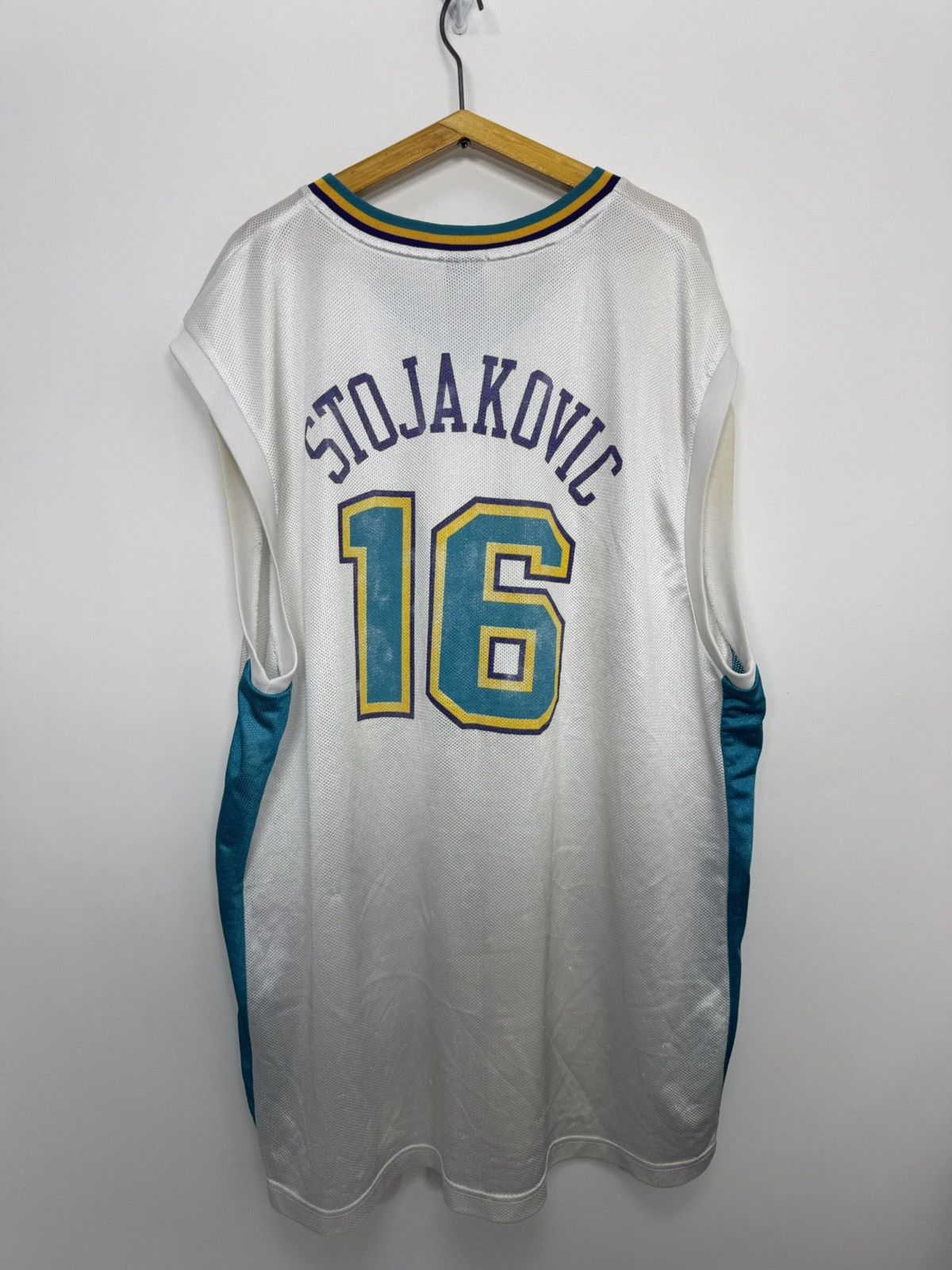 Reebok Vintage Peja Stojakovic New Orleans Hornets Adidas Swingman Size US XXL / EU 58 / 5 - 2 Thumbnail