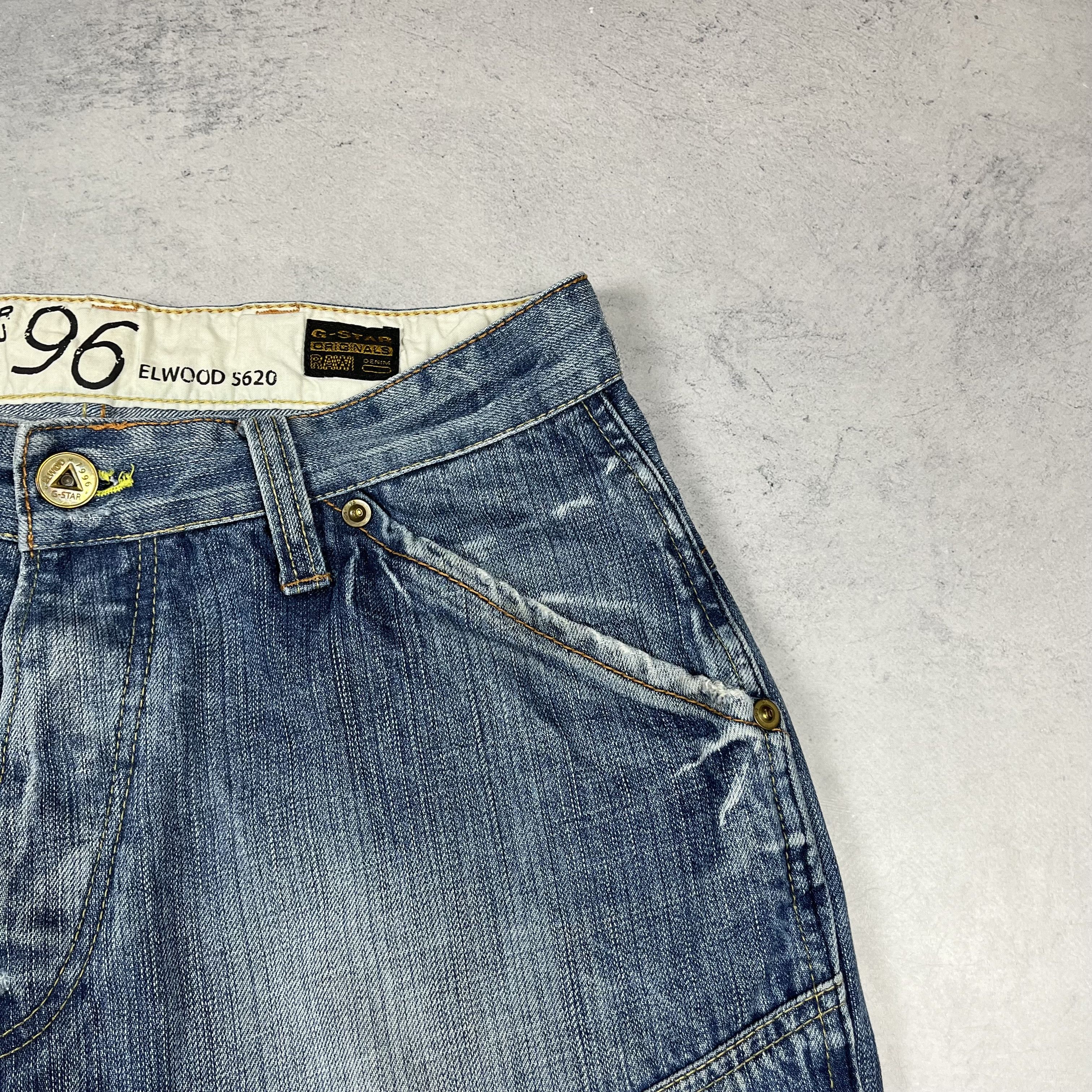 G-Star Vintage G-Star Raw Elwood 5620 Back Buckle Jeans Pants Size US 34 / EU 50 - 8 Thumbnail