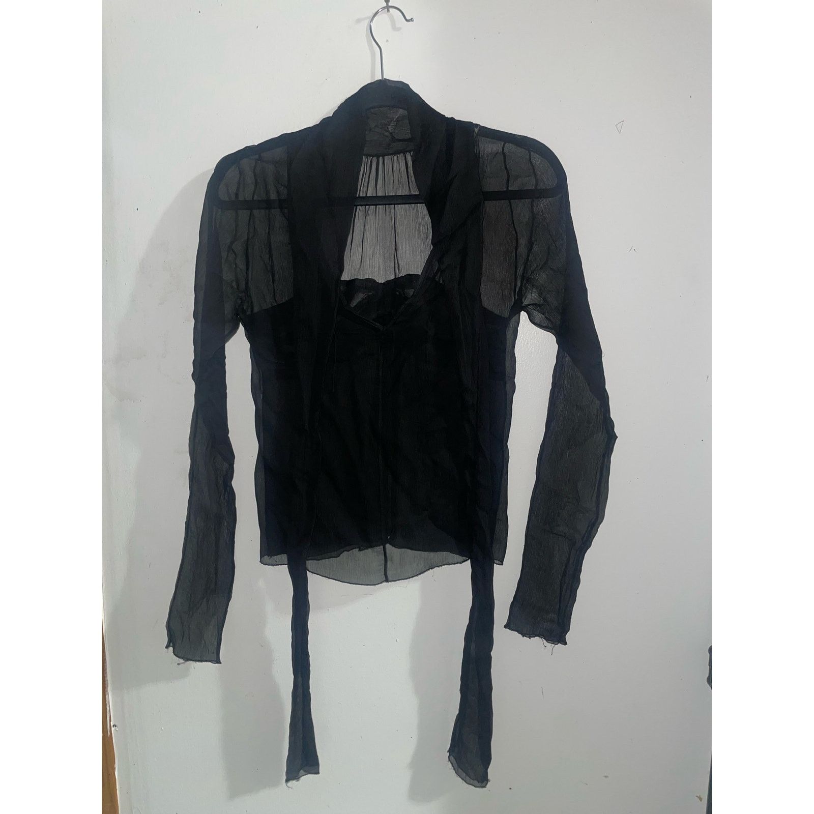 Alessandro Dell'acqua Alessandro Dell’ Acqua - Silk Top w/ Straps / sz IT42 /Black Size M / US 6-8 / IT 42-44 - 2 Thumbnail