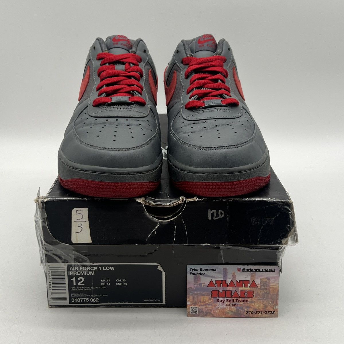 Nike Air Force 1 Flint varsity red Size US 12 / EU 45 - 2 Thumbnail