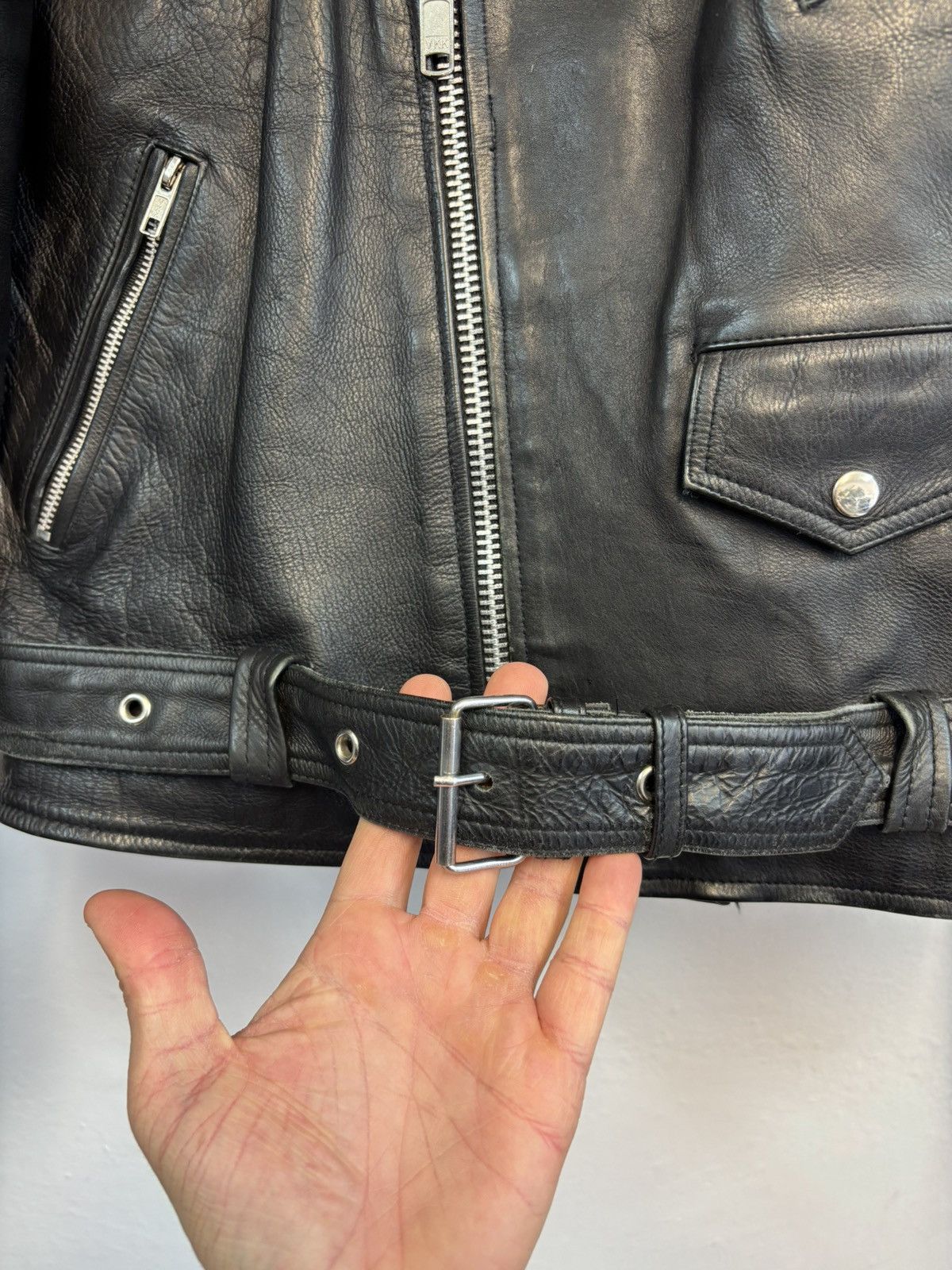 Genuine Leather × Vintage Vintage Ramones Jacket Leather Genuine Rock Metal Punk Rare Size US L / EU 52-54 / 3 - 9 Thumbnail