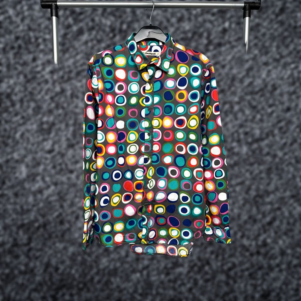 Desigual Desigual Mens Long Sleeve Shirt L Blue Cotton Button-Up Shirt Mens Size US L / EU 52-54 / 3 - 1 Thumbnail