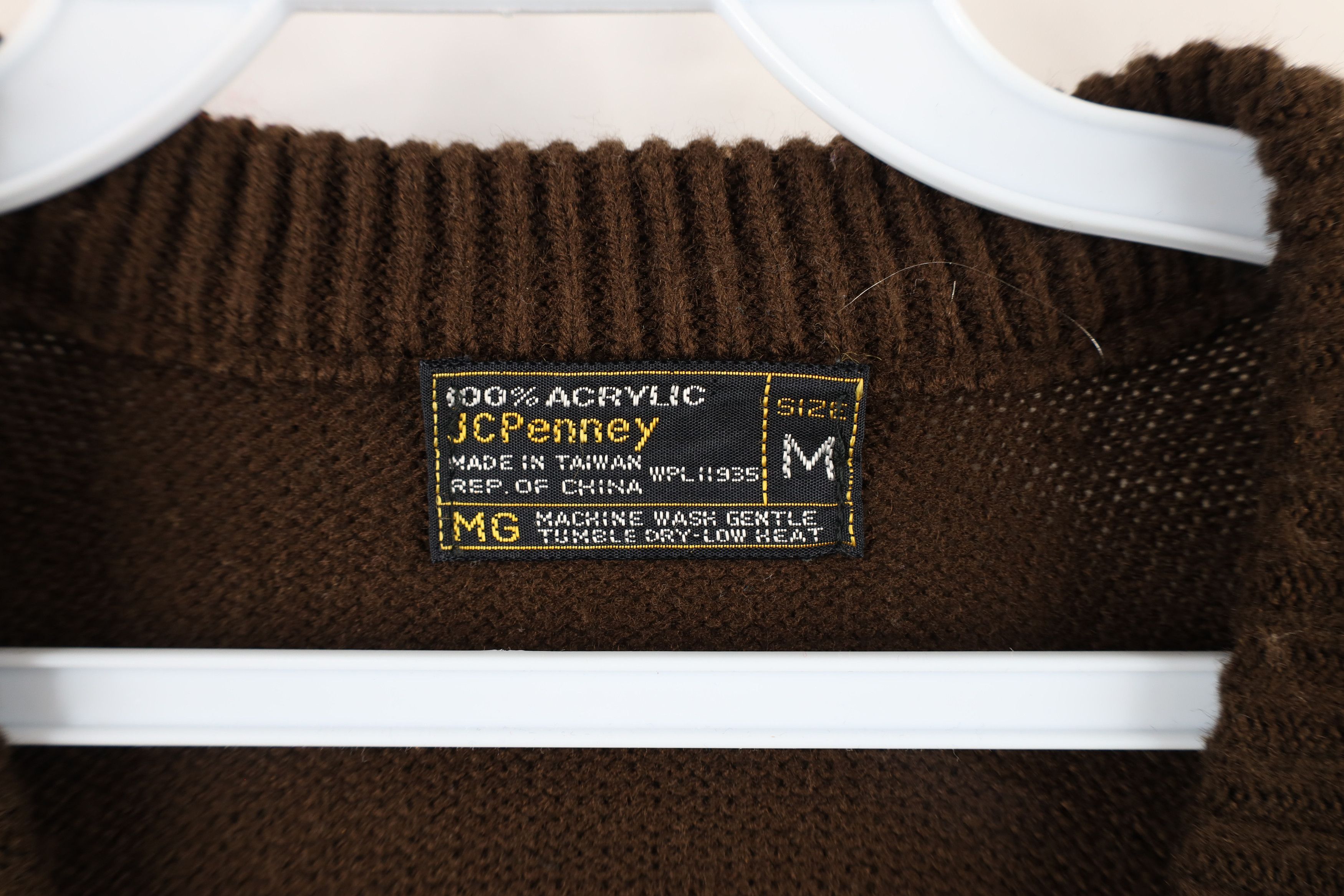 Vintage Vintage 70s Streetwear Blank Knit V-Neck Sweater Brown Size M / US 6-8 / IT 42-44 - 4 Thumbnail