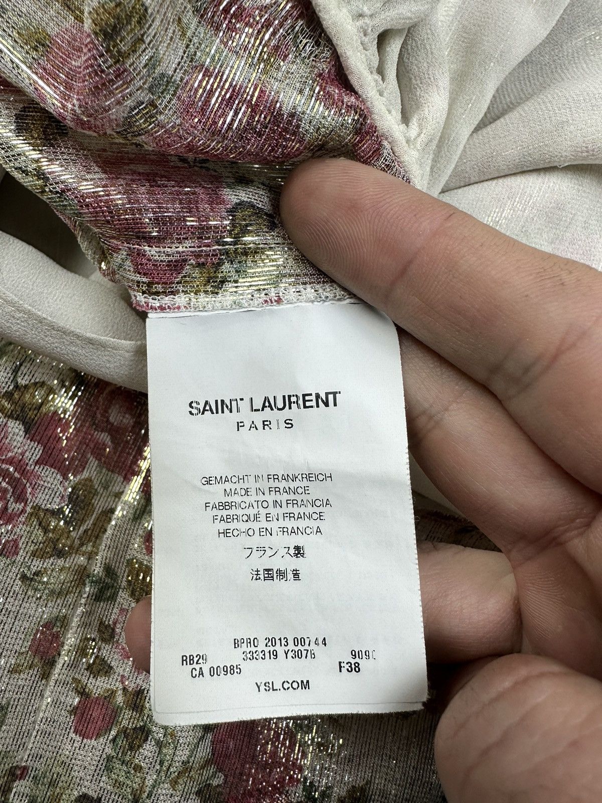 Saint Laurent Paris Saint Lauren floral silk dress Size S / US 4 / IT 40 - 6 Thumbnail