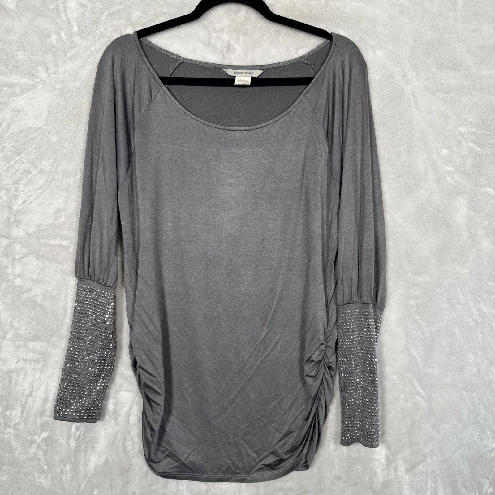 Boston Proper Sm Boston Proper Silver Long Top/Bodycon Dress Rhinestone Size S / US 4 / IT 40 - 1 Thumbnail