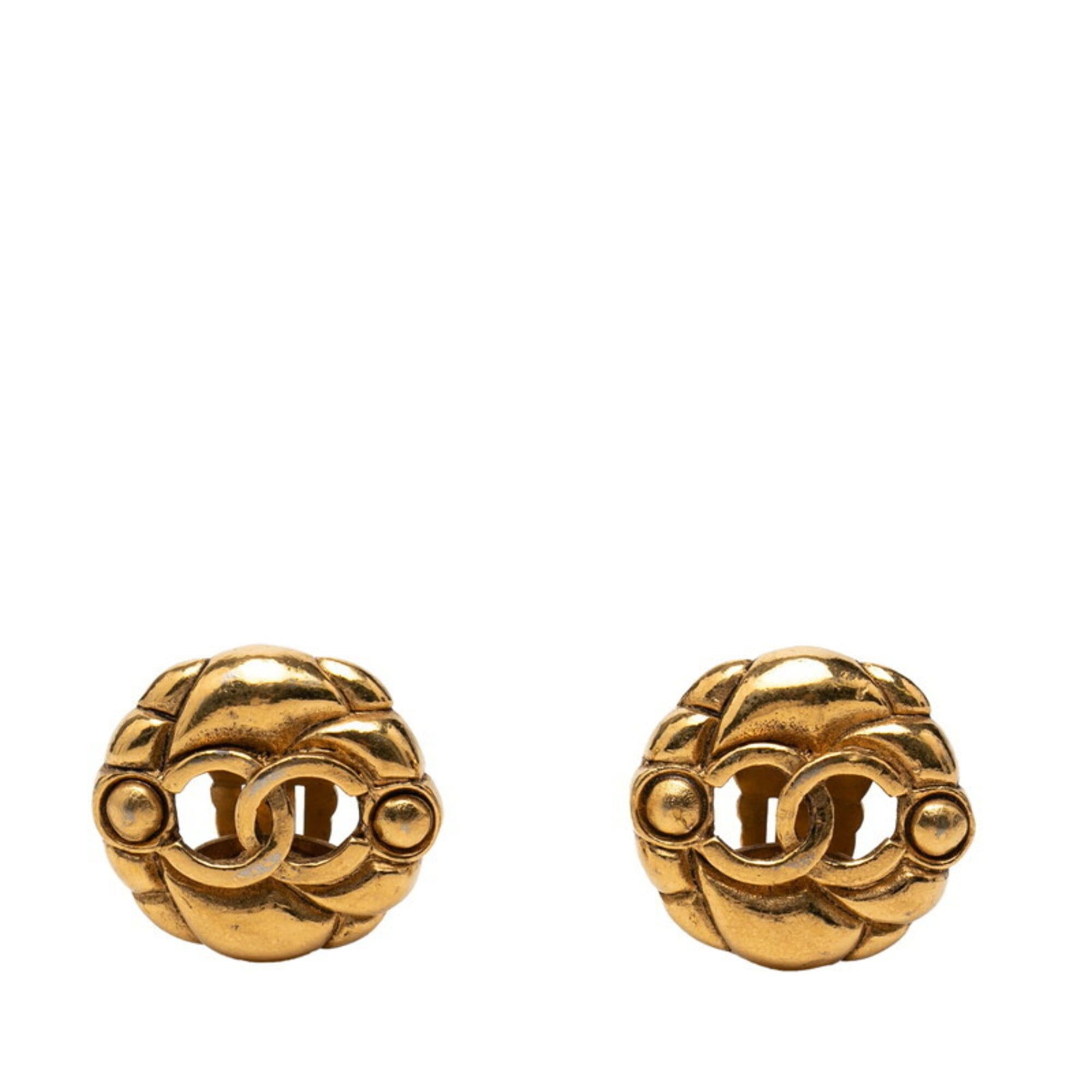 Chanel Chanel Coco Mark Vintage Round Earrings, 23 Stamp, Gold Plated, Women's CHANEL Size ONE SIZE - 1 Thumbnail