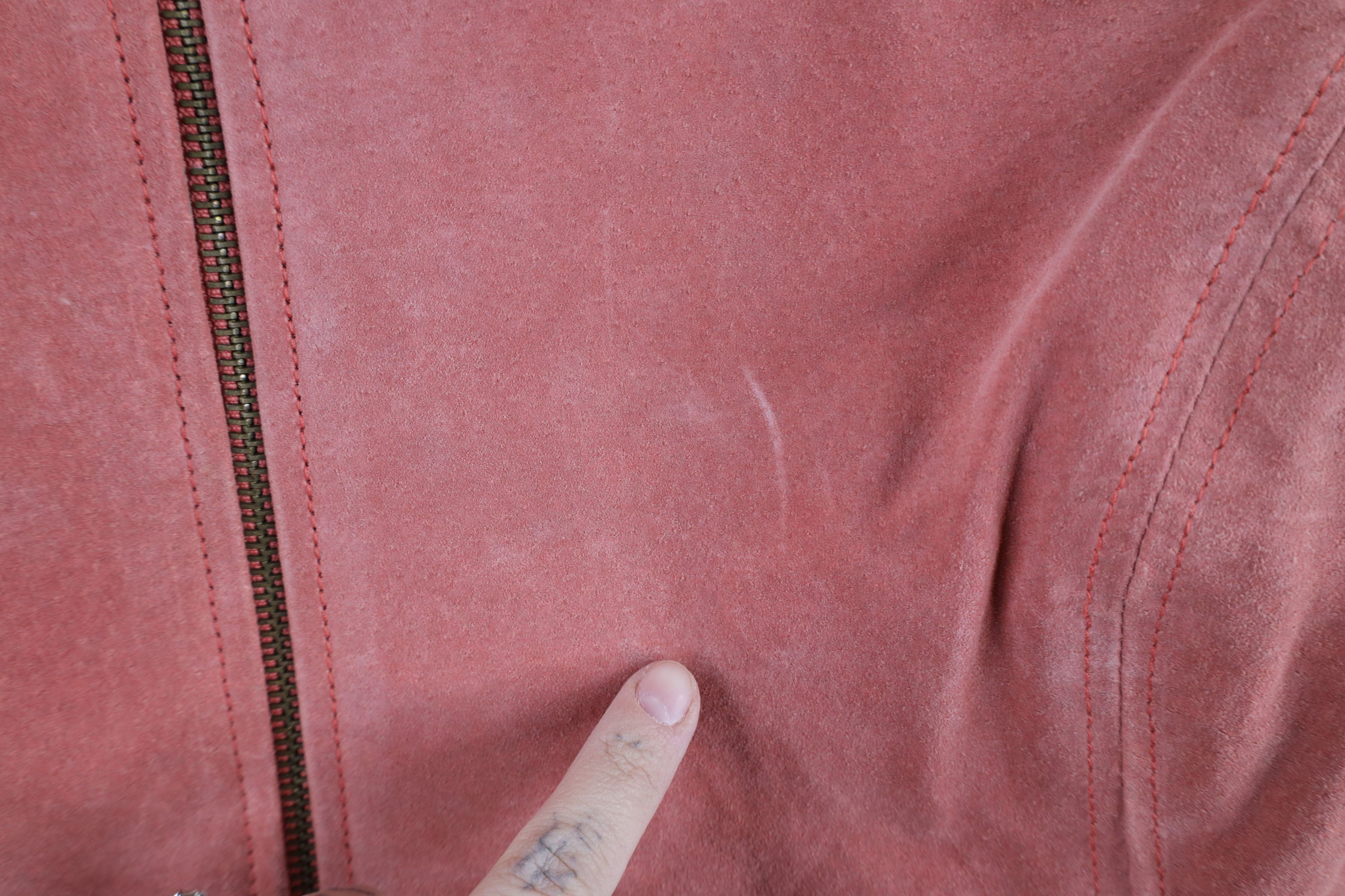 Vintage Vintage 90s Streetwear Leather Cafe Racer Bomber Jacket Pink Size XXL / US 16-18 / IT 52-54 - 4 Thumbnail