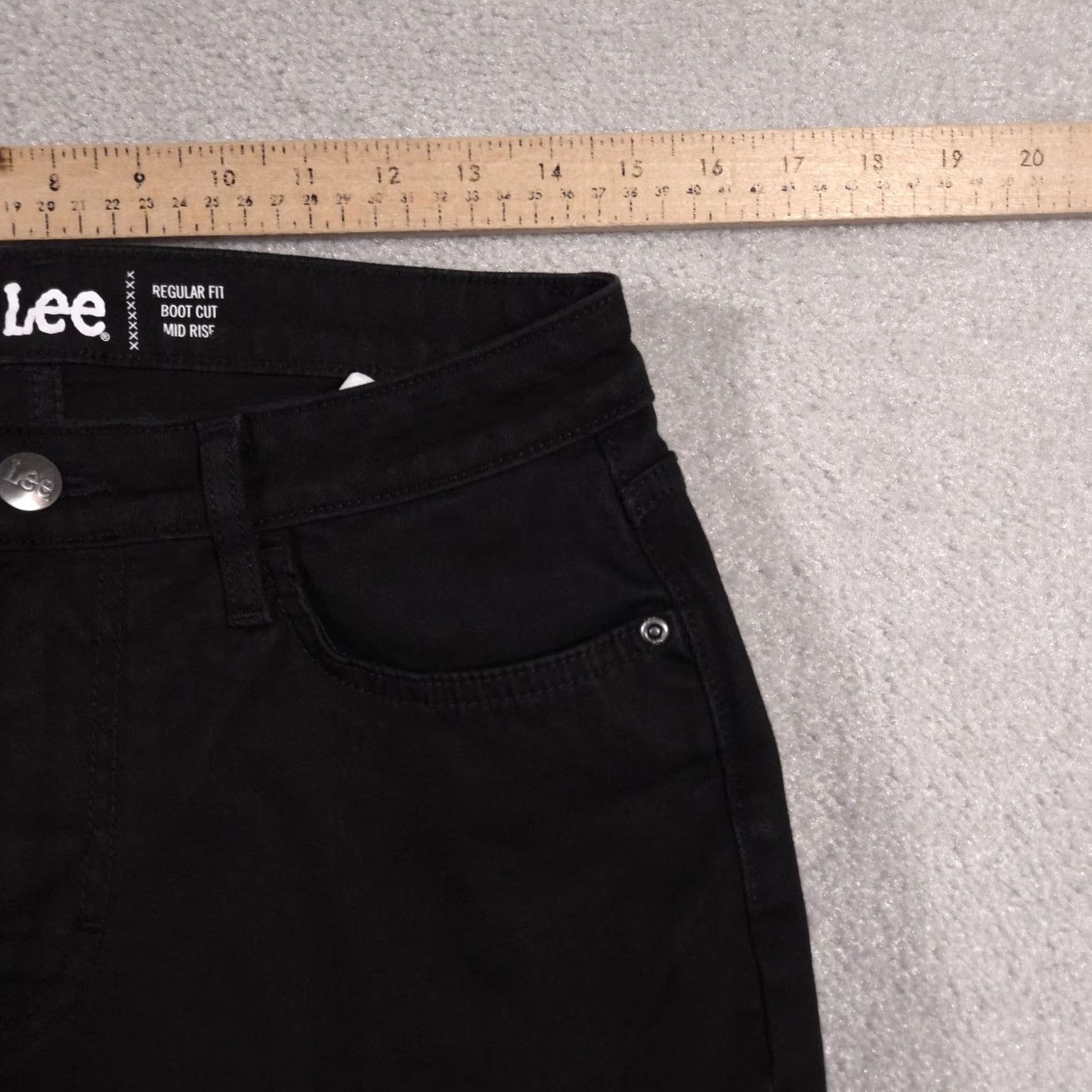 Lee Lee Jeans Womens Jeans Boot Cut Mid Rise Stretch Regular Fit 5 Pocket Black 10 M Womens Size 32" / US 10 / IT 46 - 7 Thumbnail
