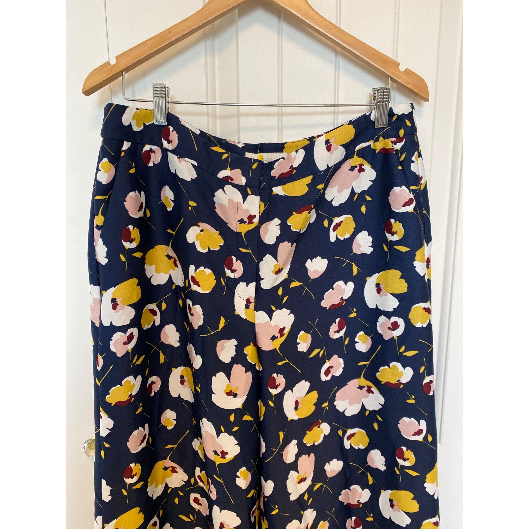 Boden Boden Floral Wide-Leg Trousers, Size 12R Size 34" / US 12 / IT 48 - 2 Thumbnail