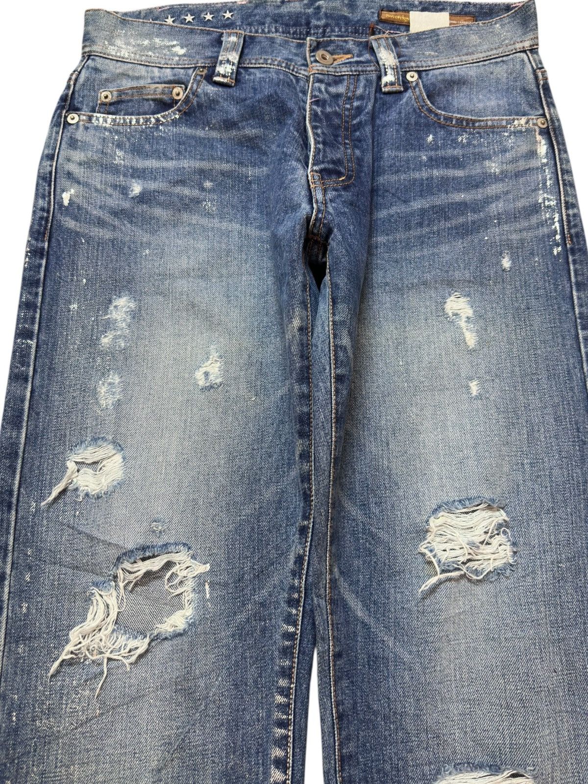 Kapital Vintage Double Standard Silver Splatter Distressed Denim Size US 30 / EU 46 - 2 Thumbnail