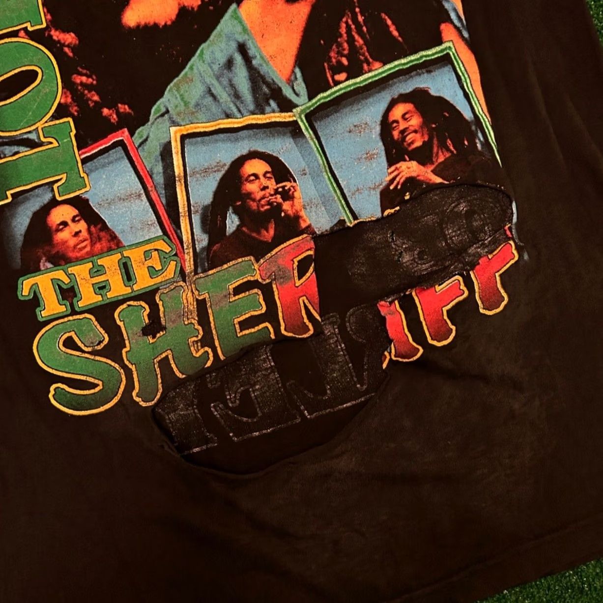 Vintage VINTAGE Bob Marley Rap Tee Shirt XL Distressed 90s VTG Shot The Sheriff Mens Size US XL / EU 56 / 4 - 4 Thumbnail