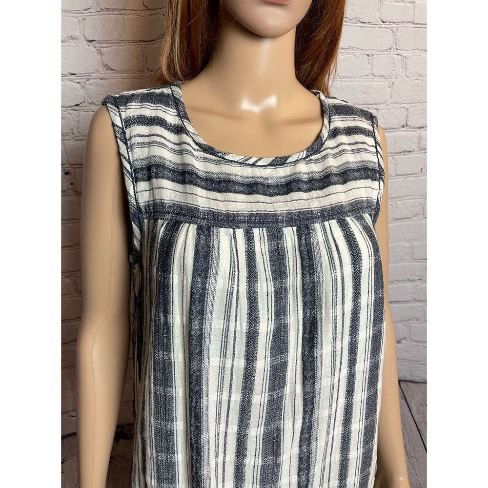 Other Max Studio Black White Stripes Mini Sleeveless Cotton Dress Size L / US 10 / IT 46 - 2 Thumbnail