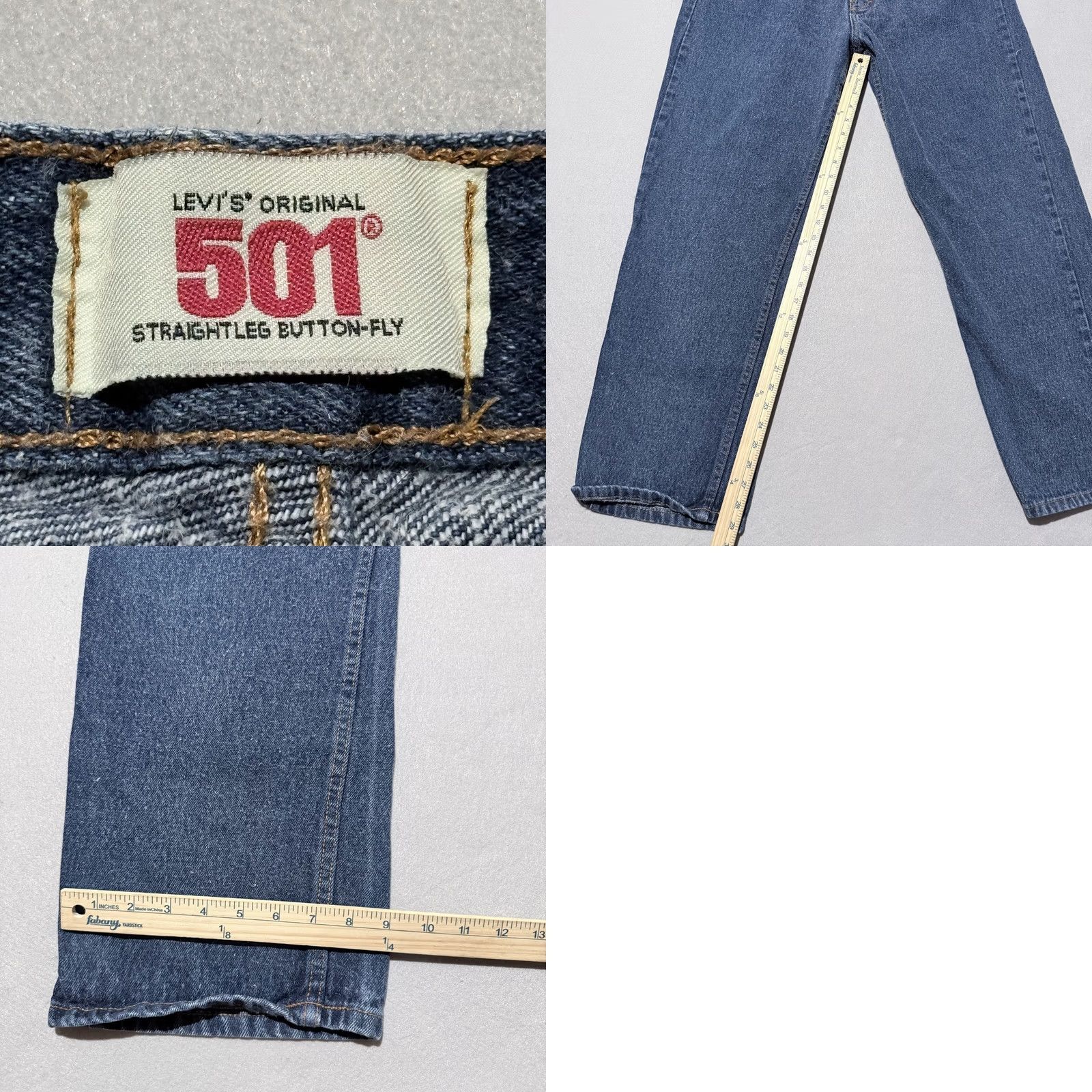 Levi's Vintage Levi's 501 Original Straight Leg Button-Fly Jeans Blue Denim Y2K 38X32 Size US 38 / EU 54 - 9 Thumbnail