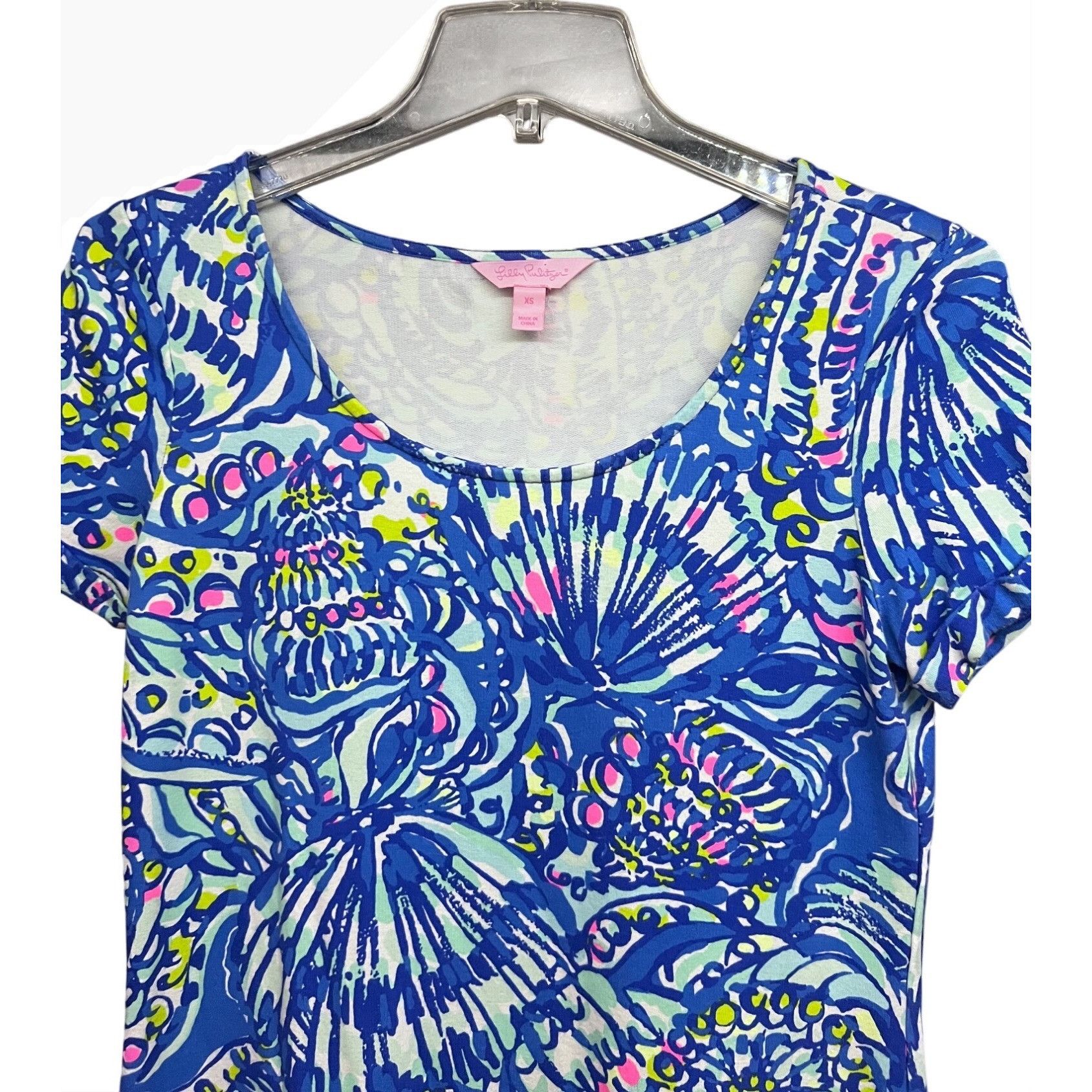 Lilly Pulitzer Amina Pullover Scoop Neck Midi Dress XS Brill