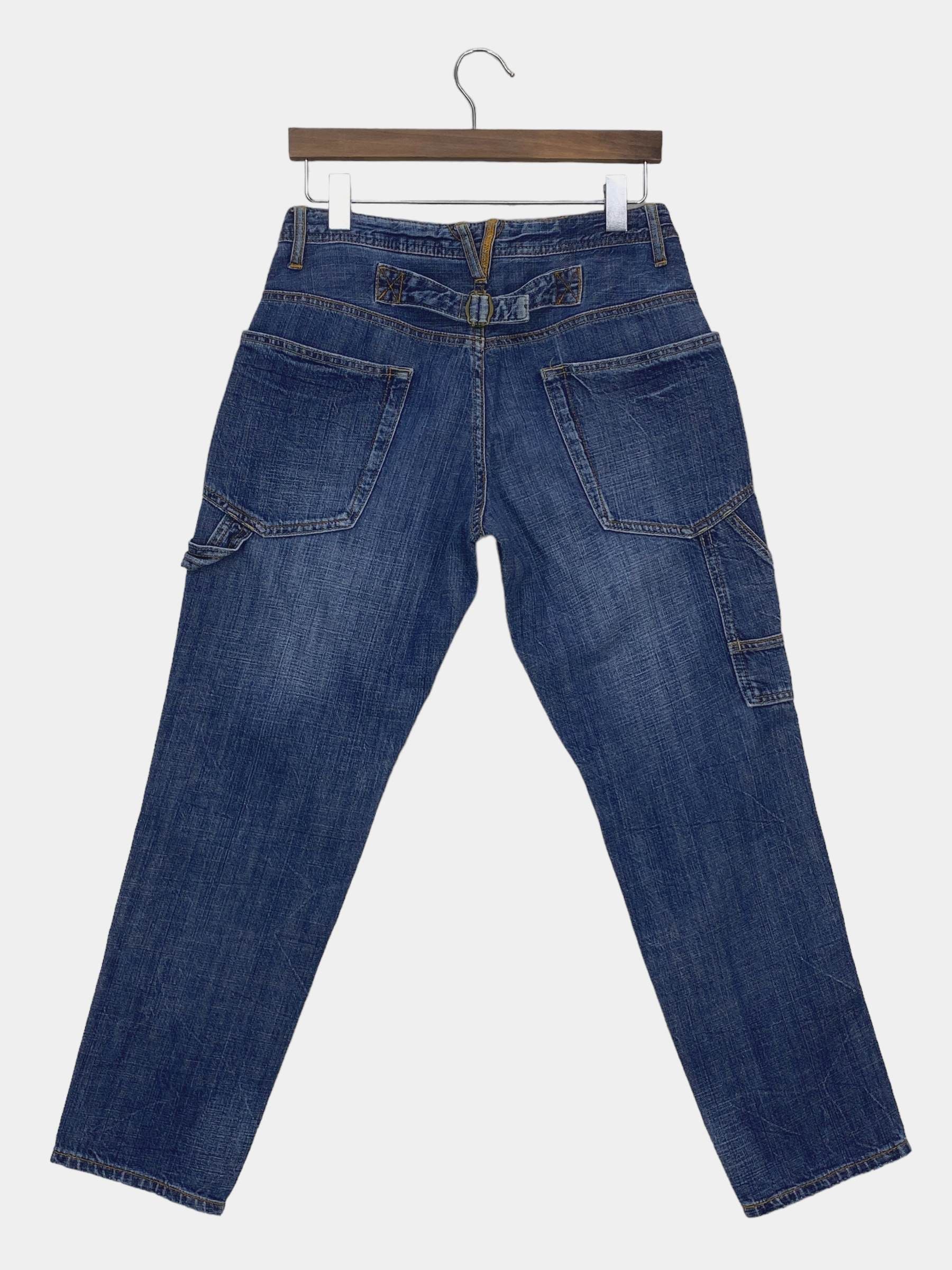 image of Distressed Denim Sunny Clouds Carpenter Pants Japanese American Workwear in Blue, Men's (Size 28)