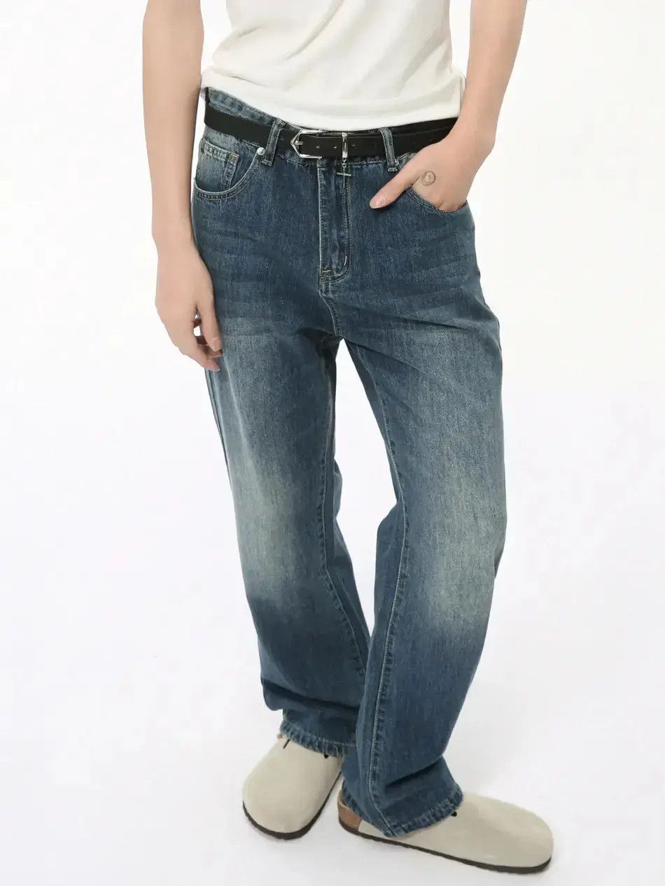 Japanese Brand Retro loose straight leg high street jeans Size US 32 / EU 48 - 1 Thumbnail
