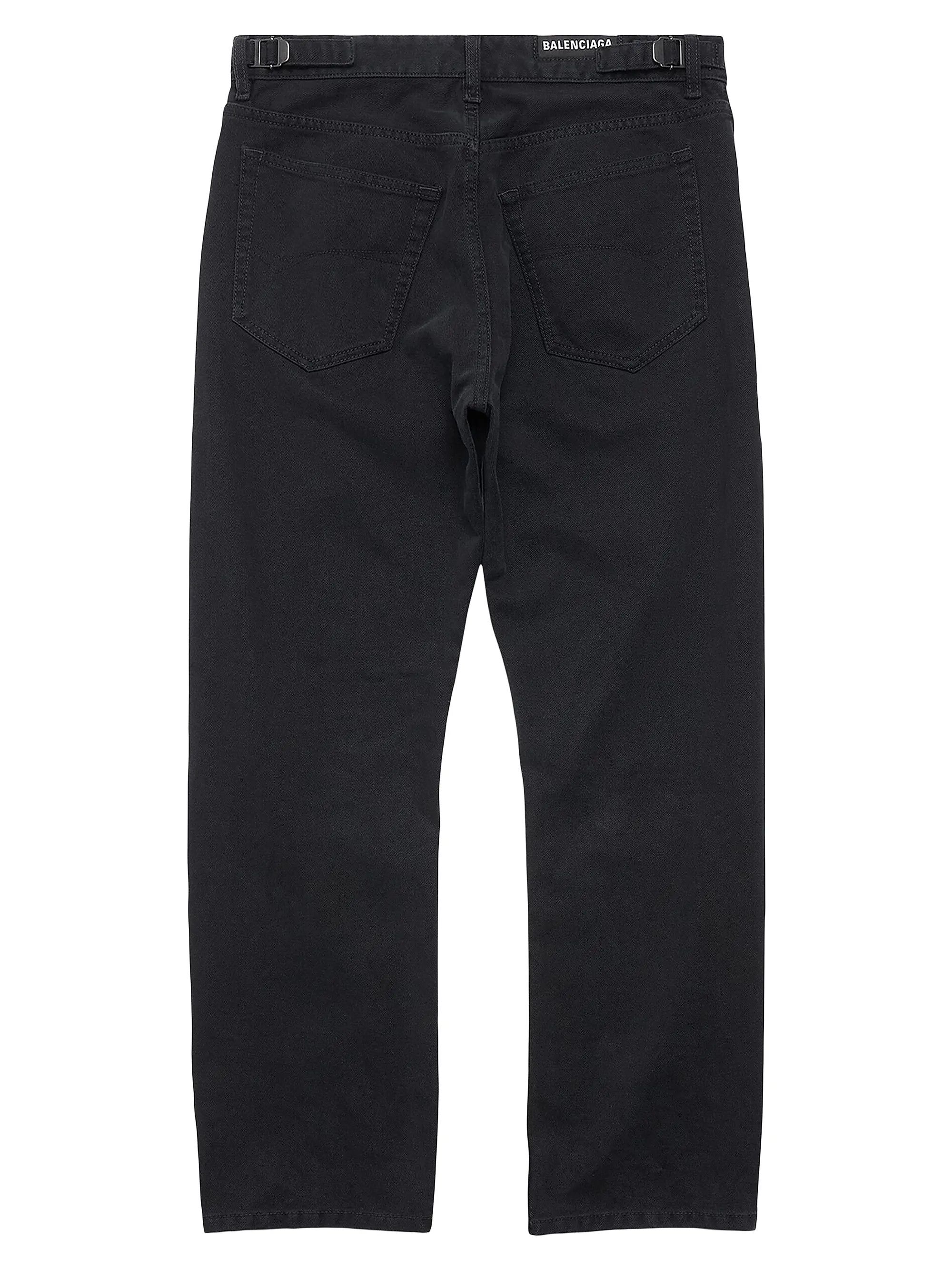 Balenciaga o1w1db10825 Loose Fit Buckle Pants in Black Size US 30 / EU 46 - 2 Thumbnail