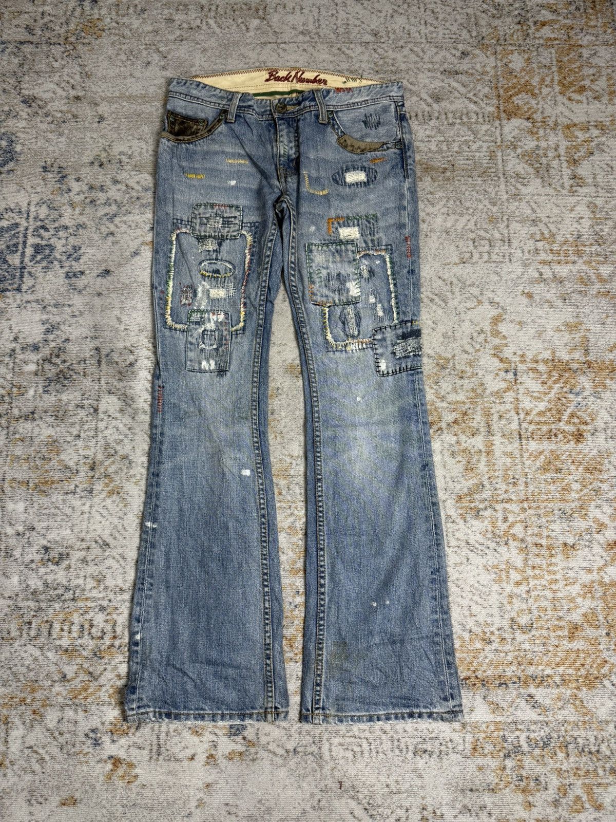 Tornado Mart Back number y2k style denim pants Size US 32 / EU 48 - 1 Thumbnail