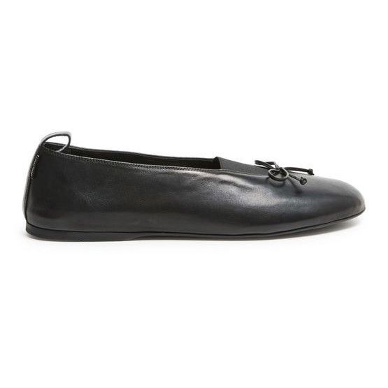 MIU MIU Black Leather Ballerina Flats New & Authentic (Women