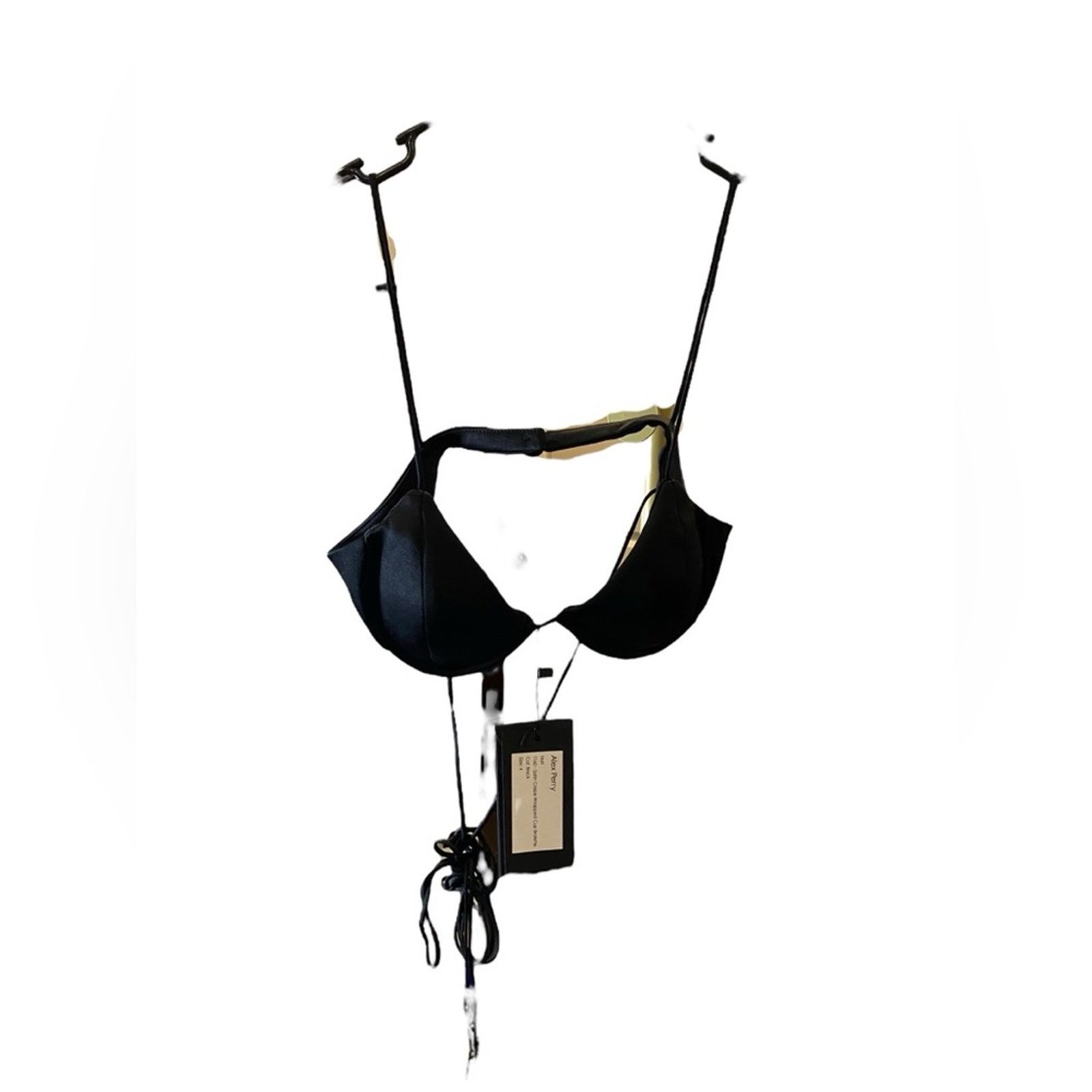 Alex Perry ALEX PERRY Wrapped Satin Crepe Keyhole Bralette 4 Black Size S / US 4 / IT 40 - 2 Thumbnail