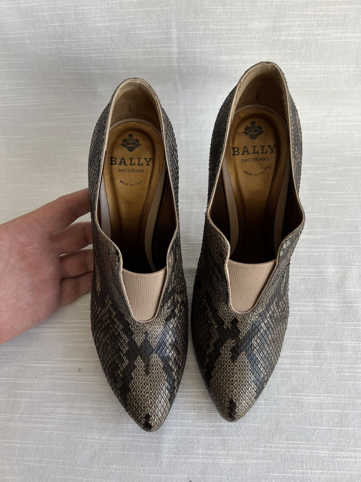 Bally Bally Womens Snake Skin Heels Brown Size US 7 1/2 EU 38 Size US 7.5 / IT 37.5 - 4 Thumbnail