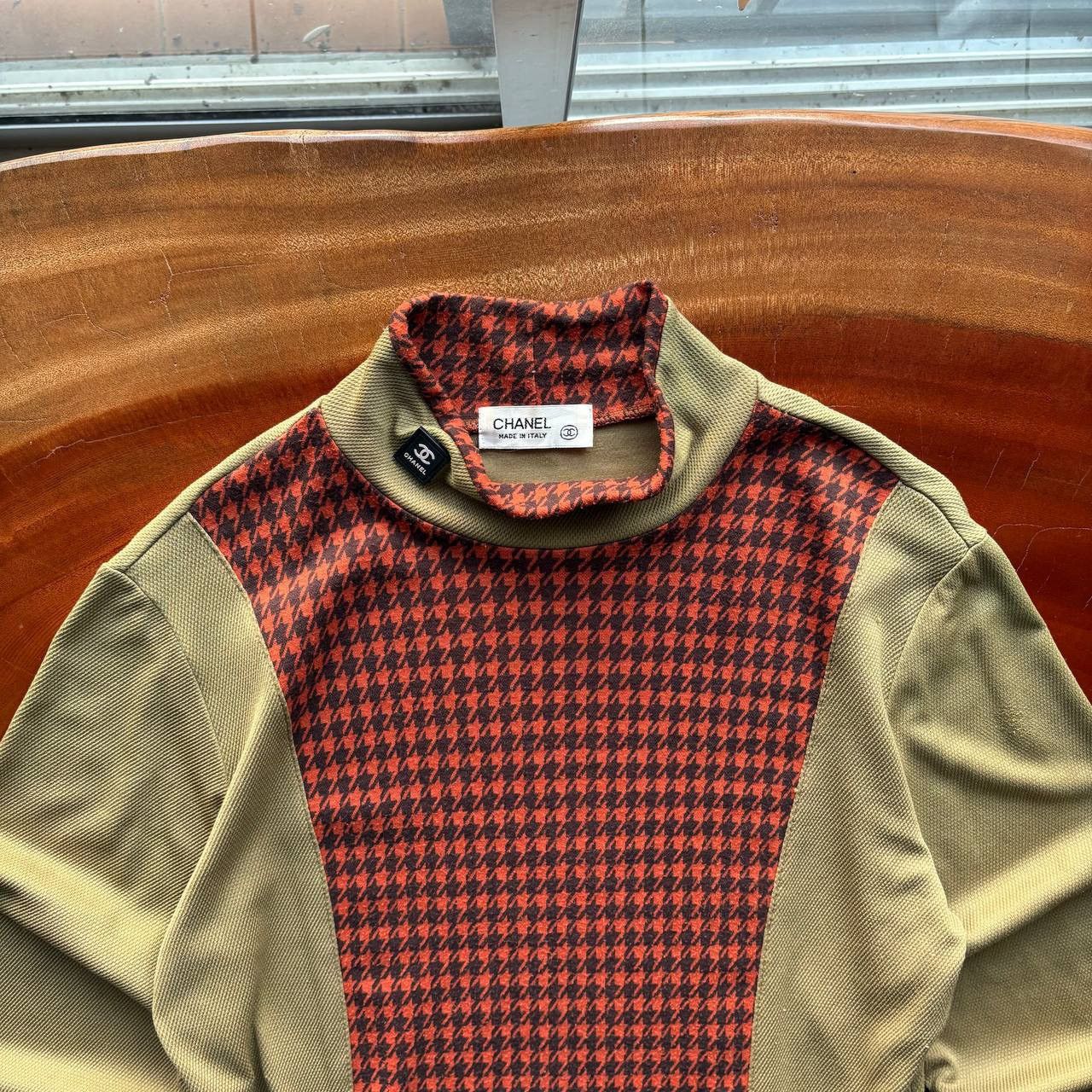 Chanel Chanel Vintage 90s Houndstooth Turtleneck Sweater Size US M / EU 48-50 / 2 - 3 Thumbnail