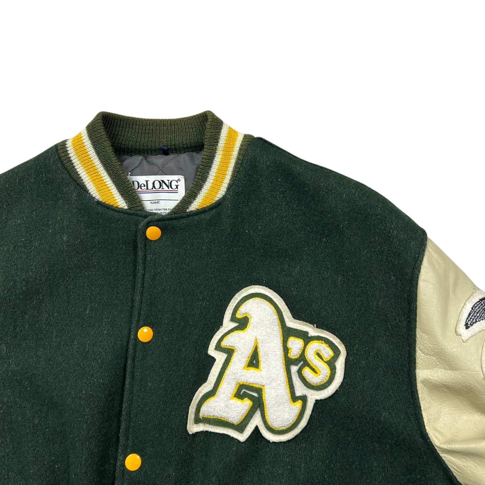MLB VTG 90s MLB OAKLAND ATHLETICS A's DELONG VARSITY JACKET Size US XL / EU 56 / 4 - 4 Thumbnail