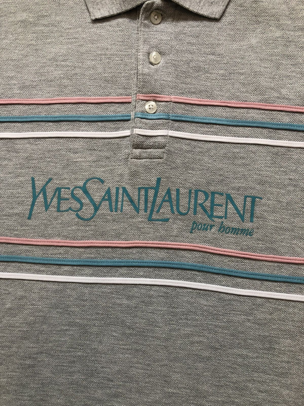 Yves Saint Laurent Polo Shirt Yves Saint Laurent Big Logo Size US L / EU 52-54 / 3 - 3 Thumbnail