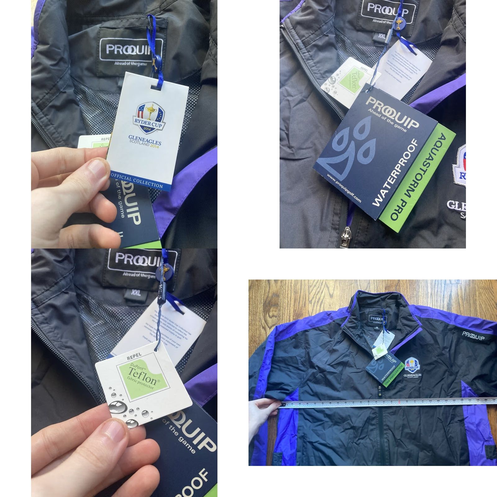 Vintage VINTAGE ProQuip Ryder Cup Jacket Mens 2XL Black Waterproof Windbreaker Golf Retro Logo 2014 Scotland Size US XXL / EU 58 / 5 - 8 Thumbnail