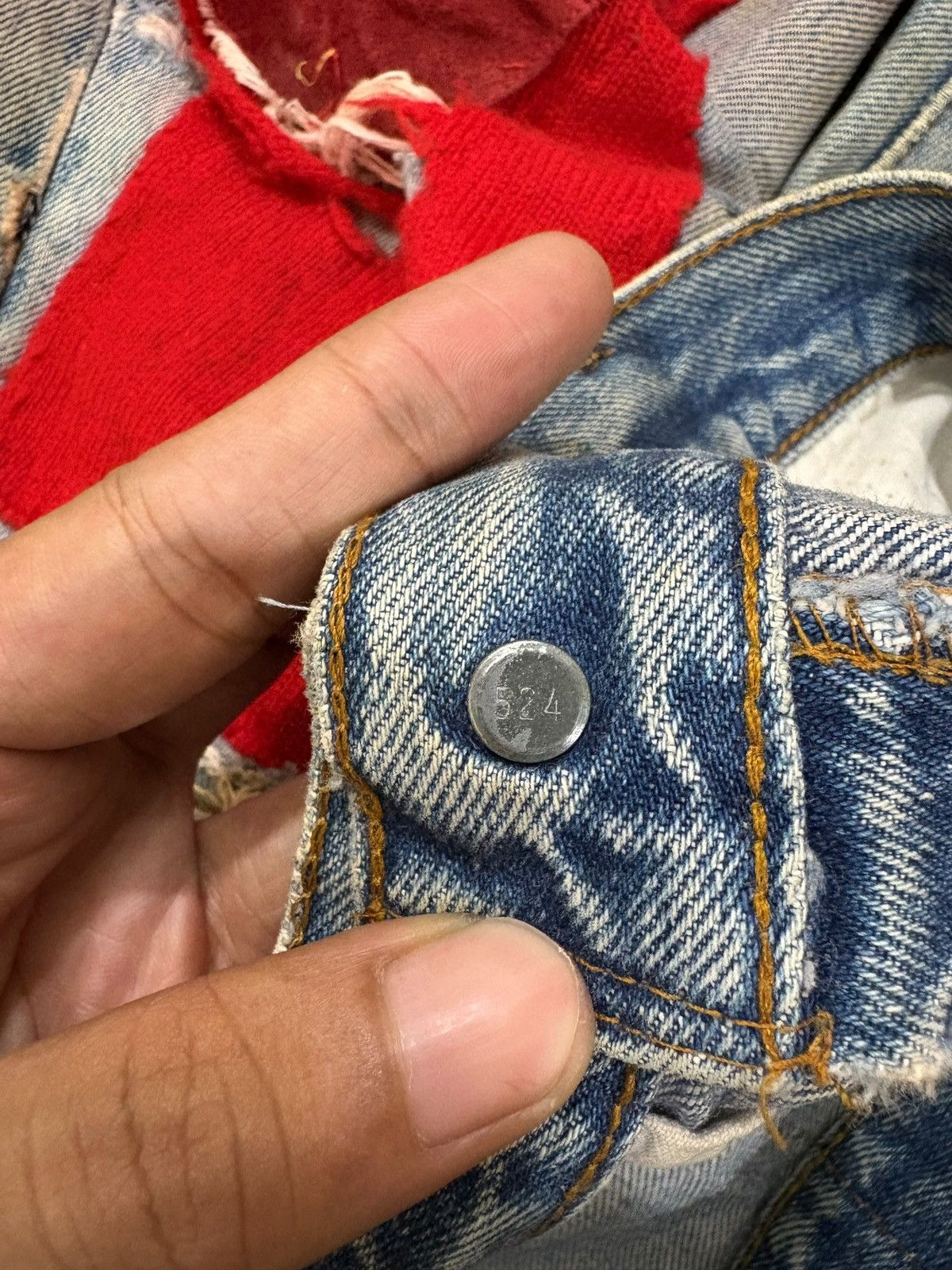 Levi's Vintage 70s Levis 501 Selvedge Hippie Baggy Jeans Button 524 Size US 33 - 11 Thumbnail