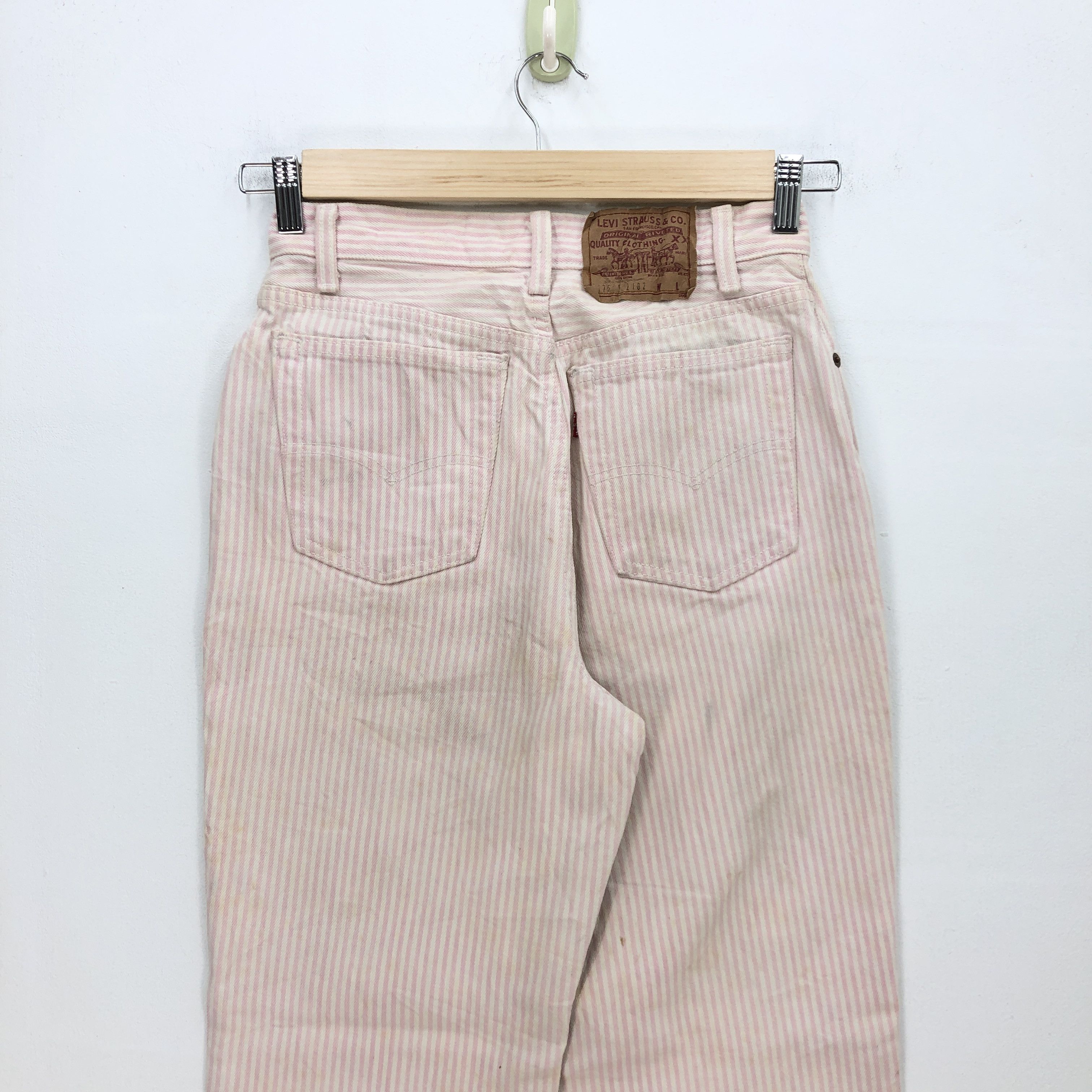 Levi's RARE Vintage 90s Levis 501 Jeans Levi's Striped Pink Denim Size 24" / US 00 / IT 34 - 4 Thumbnail