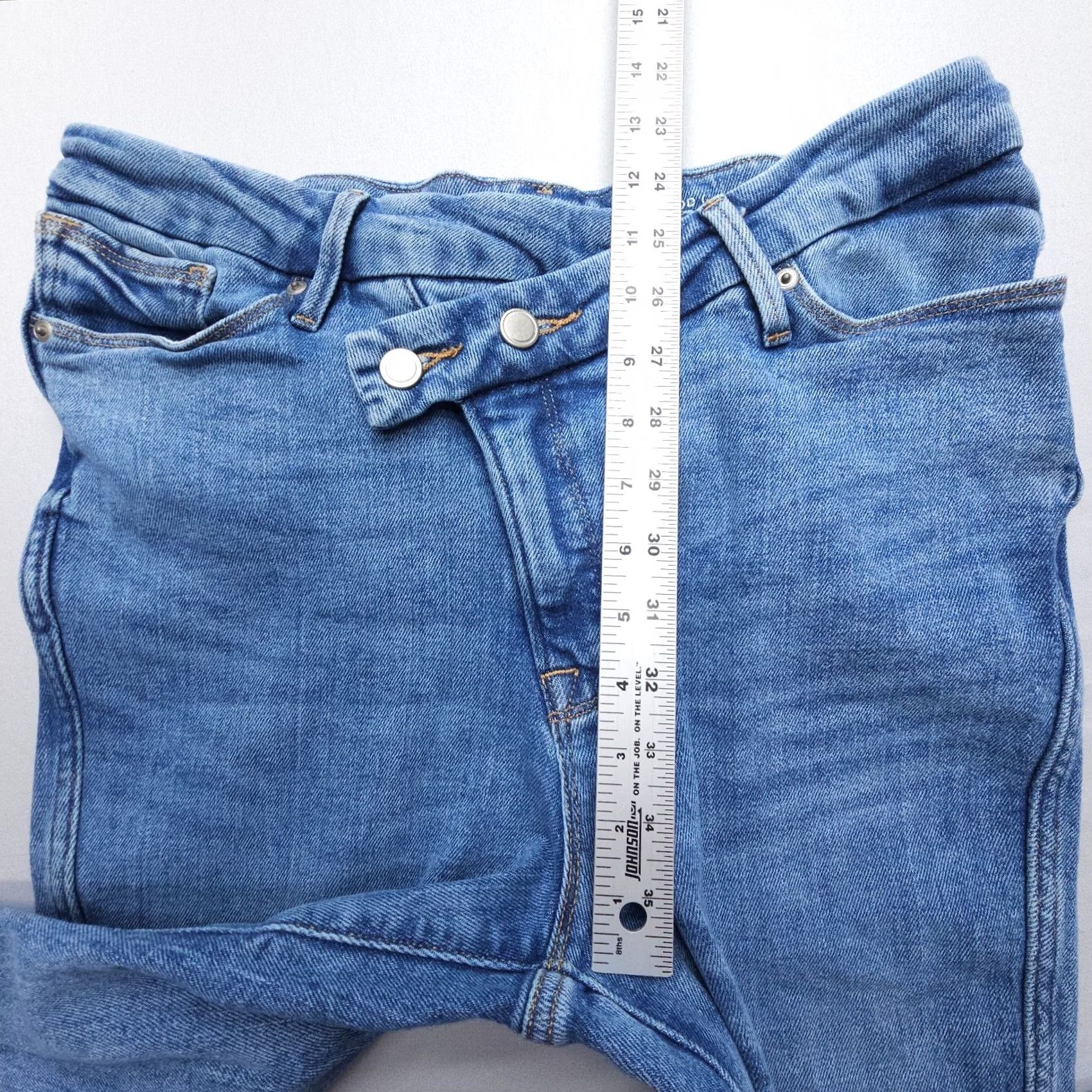 Good American Good American Jeans Size 10 30 Blue Stretch High Rise Denim Straight Regular Women XS? Bump Size 32" / US 10 / IT 46 - 7 Thumbnail