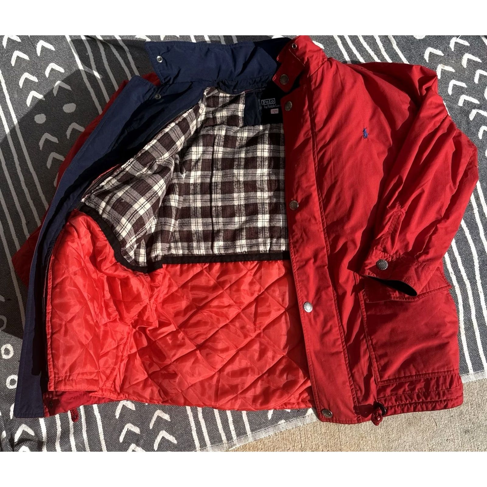 Ralph Lauren VINTAGE? No. Polo Ralph Lauren Jacket Regular Large Red Insulated Puffer Blanket Lined Men Size US L / EU 52-54 / 3 - 2 Thumbnail