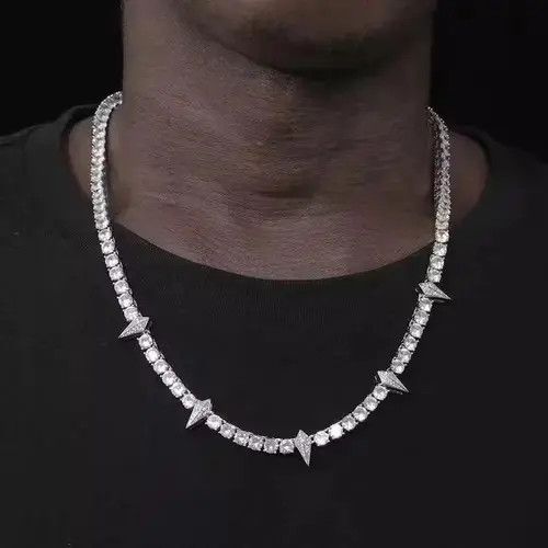 VIBE 20" Tennis Chain Spike Charm Necklace🔥🔥🔥 Size ONE SIZE - 4 Thumbnail