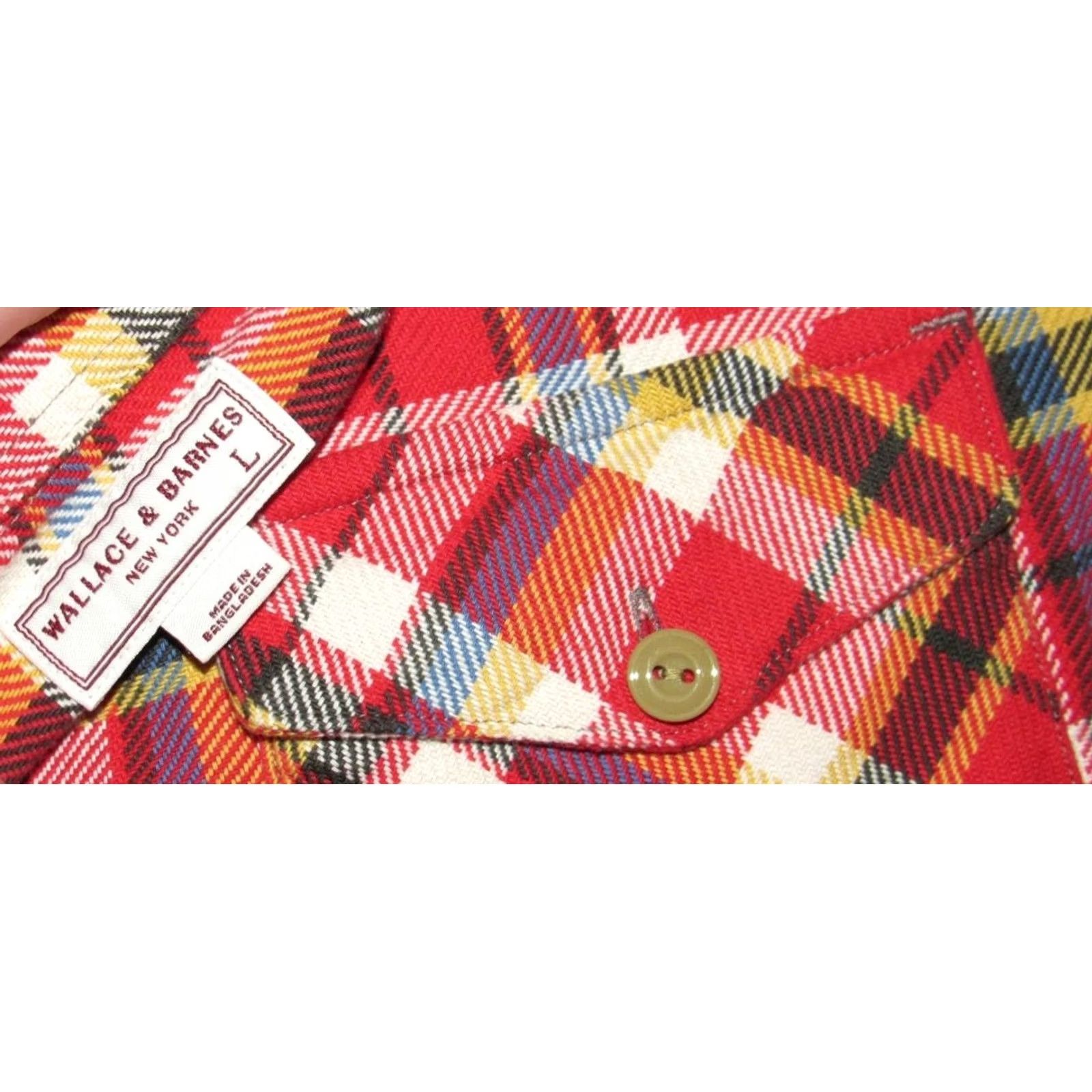 Wallace & Barnes WALLACE & BARNES Red Plaid Long Sleeve Cotton Twill Work Shirt Large Mens XL? Size US L / EU 52-54 / 3 - 3 Thumbnail