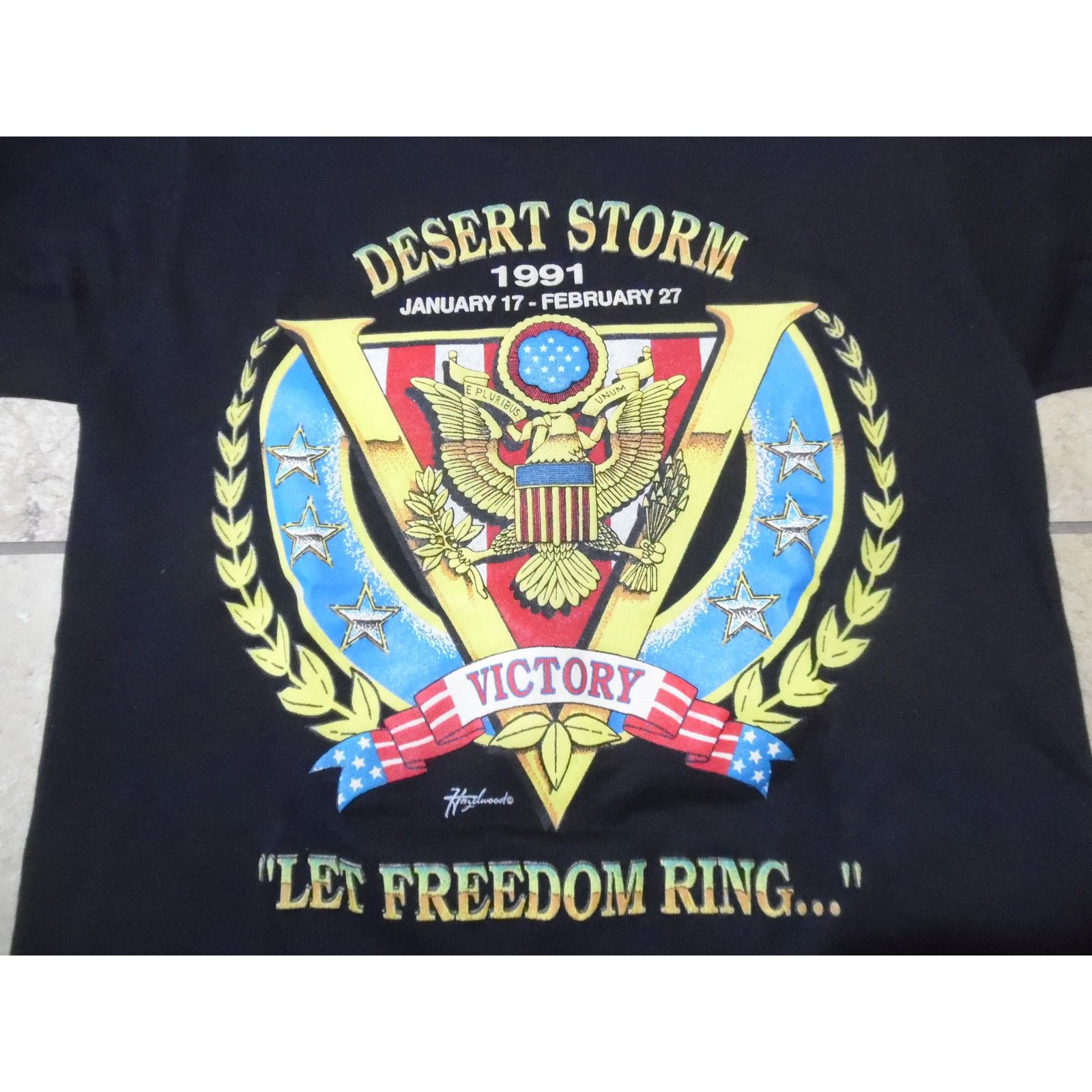Other 90s Desert Storm Let Freedom Ring T-Shirt Military Black S Size US S / EU 44-46 / 1 - 4 Thumbnail