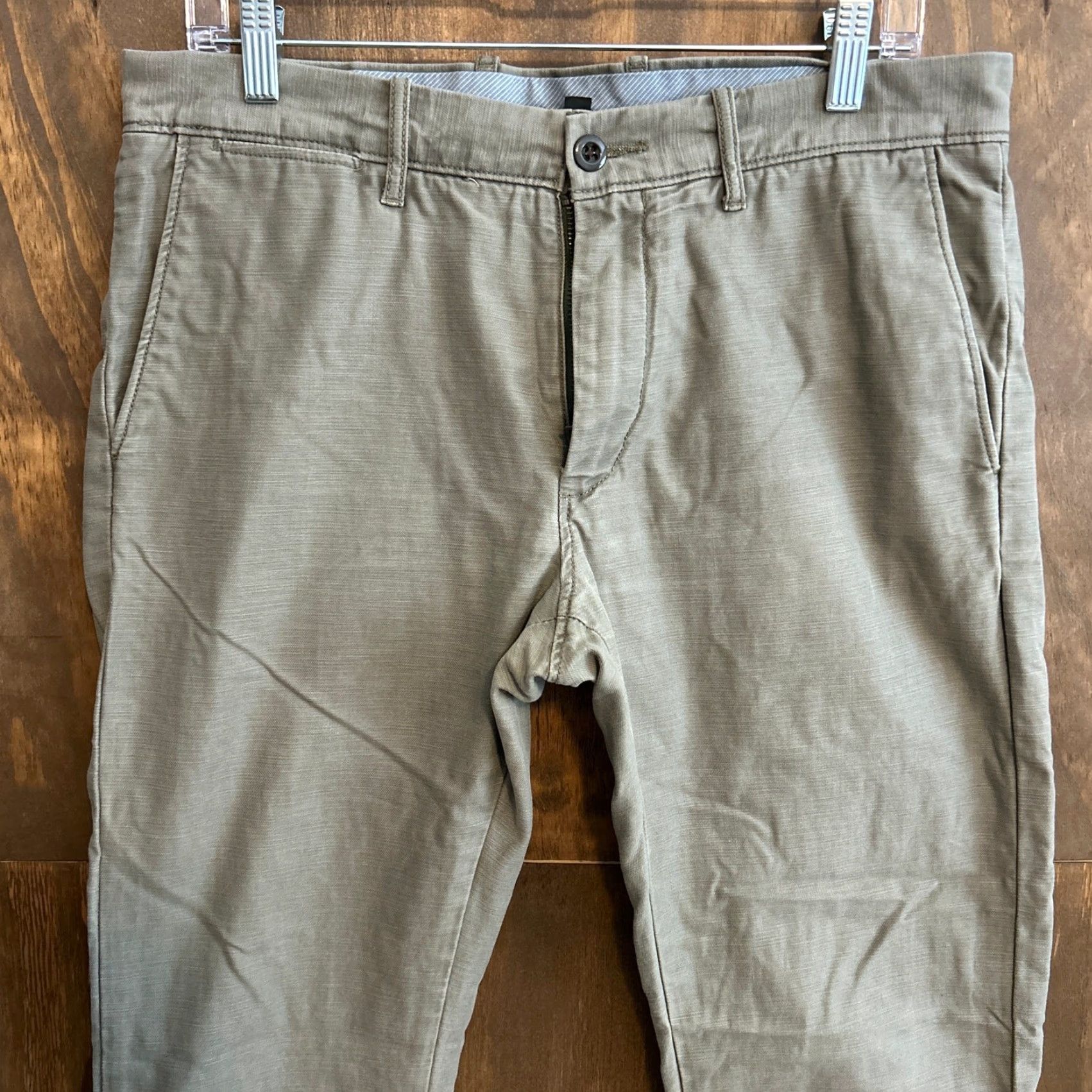 J.Crew J.CREW Mens Pants Green 484 Slim Straight Leg Chinos 100% Cotton 32x32 Size US 33 - 2 Thumbnail